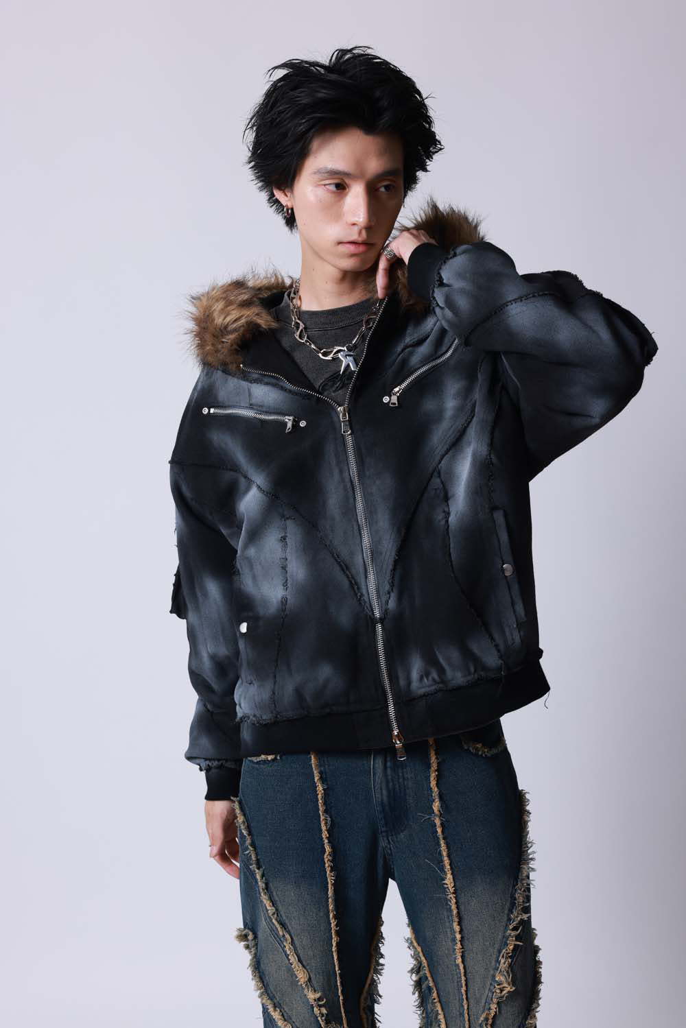 【P.N UNDERGROUND】ファー脱着スプレーフードBZ (735430)