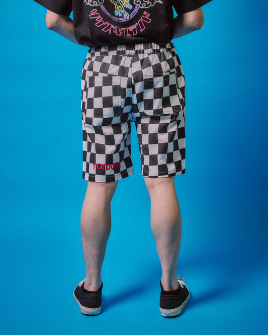 【YOIDORE】酔チェッカーフラッグショートパンツ(825702)