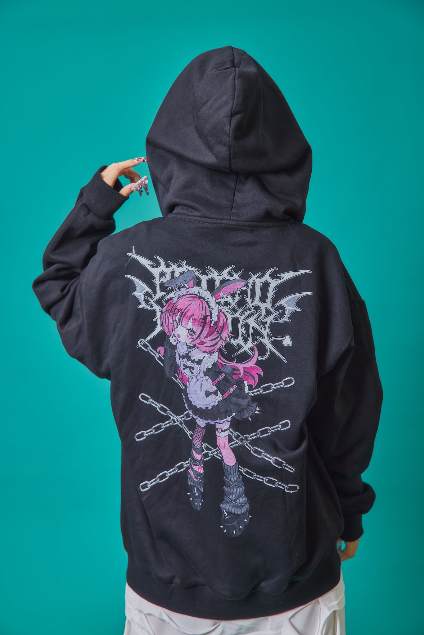 【PSYCHO NATION】× 寝田ルネ うさ耳メイド ZIPパーカー (735501)