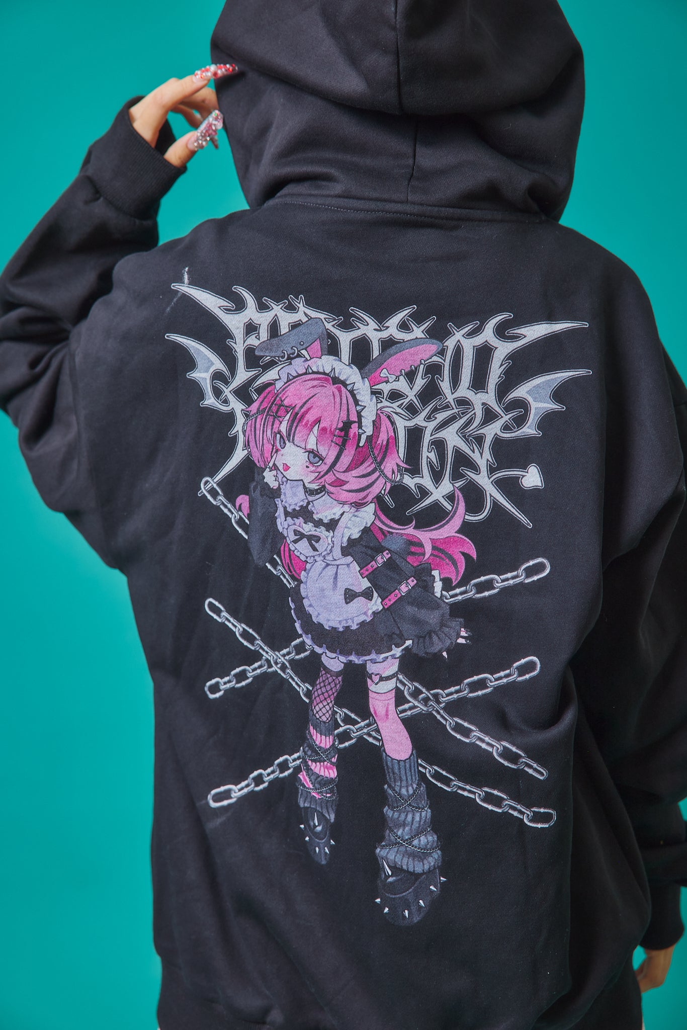 【PSYCHO NATION】× 寝田ルネ うさ耳メイド ZIPパーカー (735501)