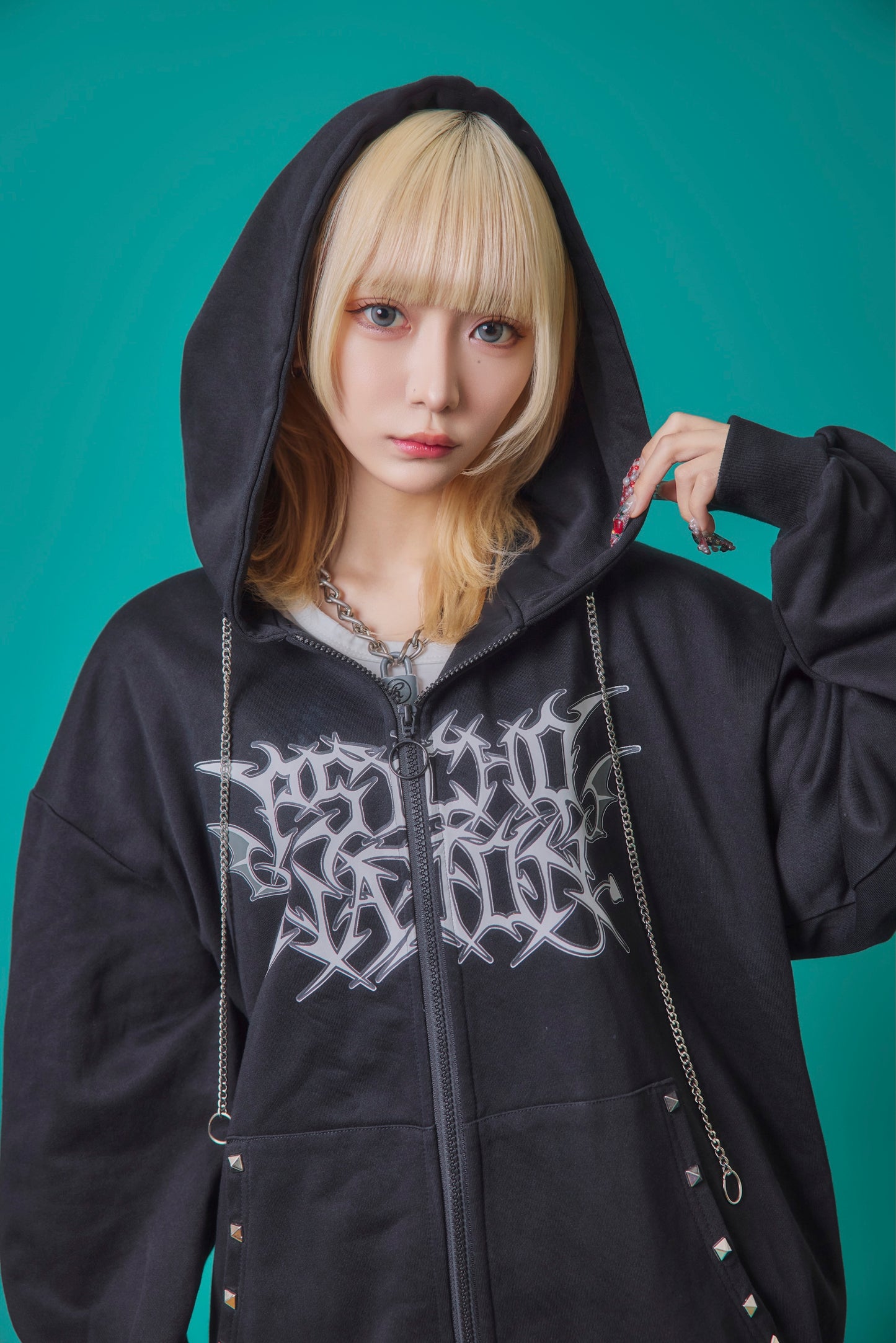 【PSYCHO NATION】× 寝田ルネ うさ耳メイド ZIPパーカー (735501)