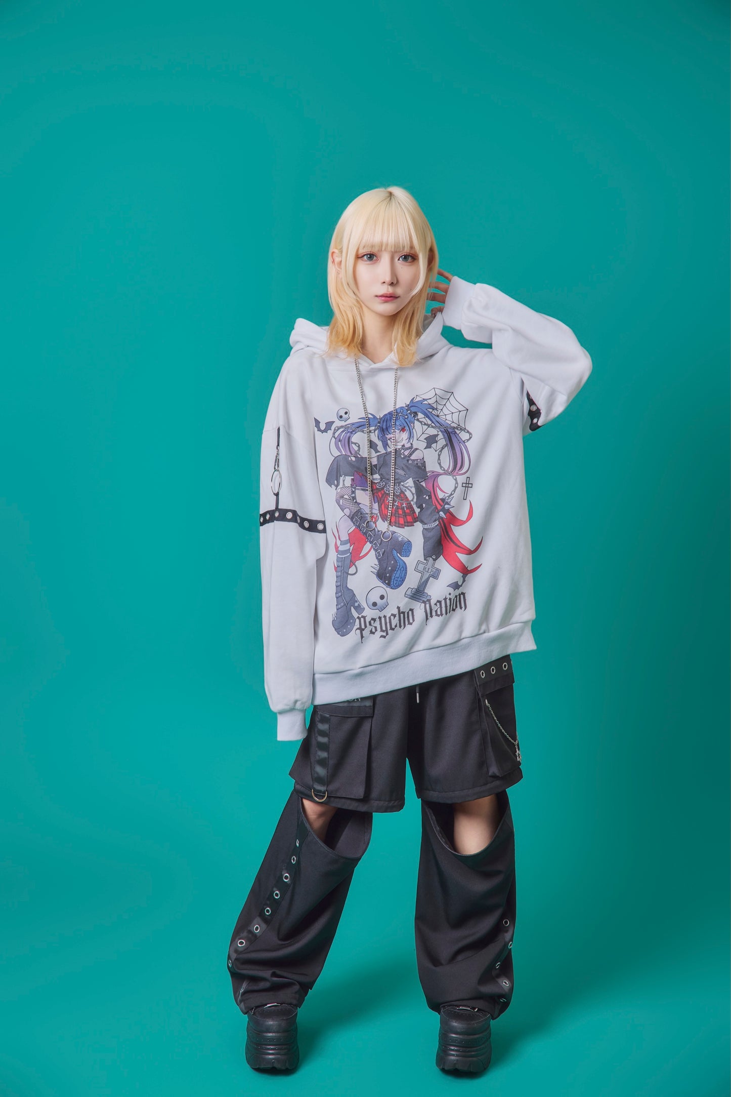 【PSYCHO NATION】× 寝田ルネ パンクパーカー (735500)