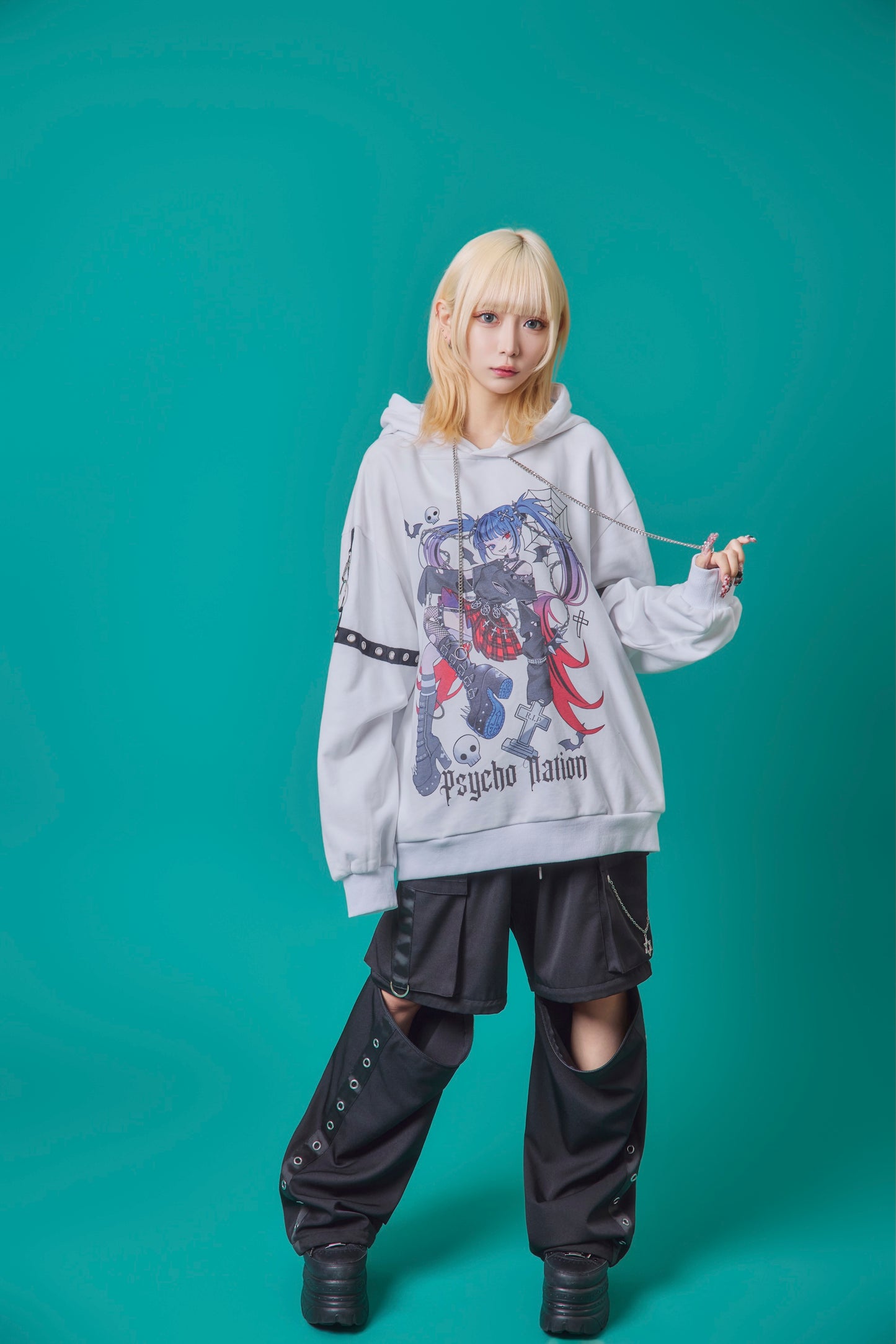 【PSYCHO NATION】× 寝田ルネ パンクパーカー (735500)