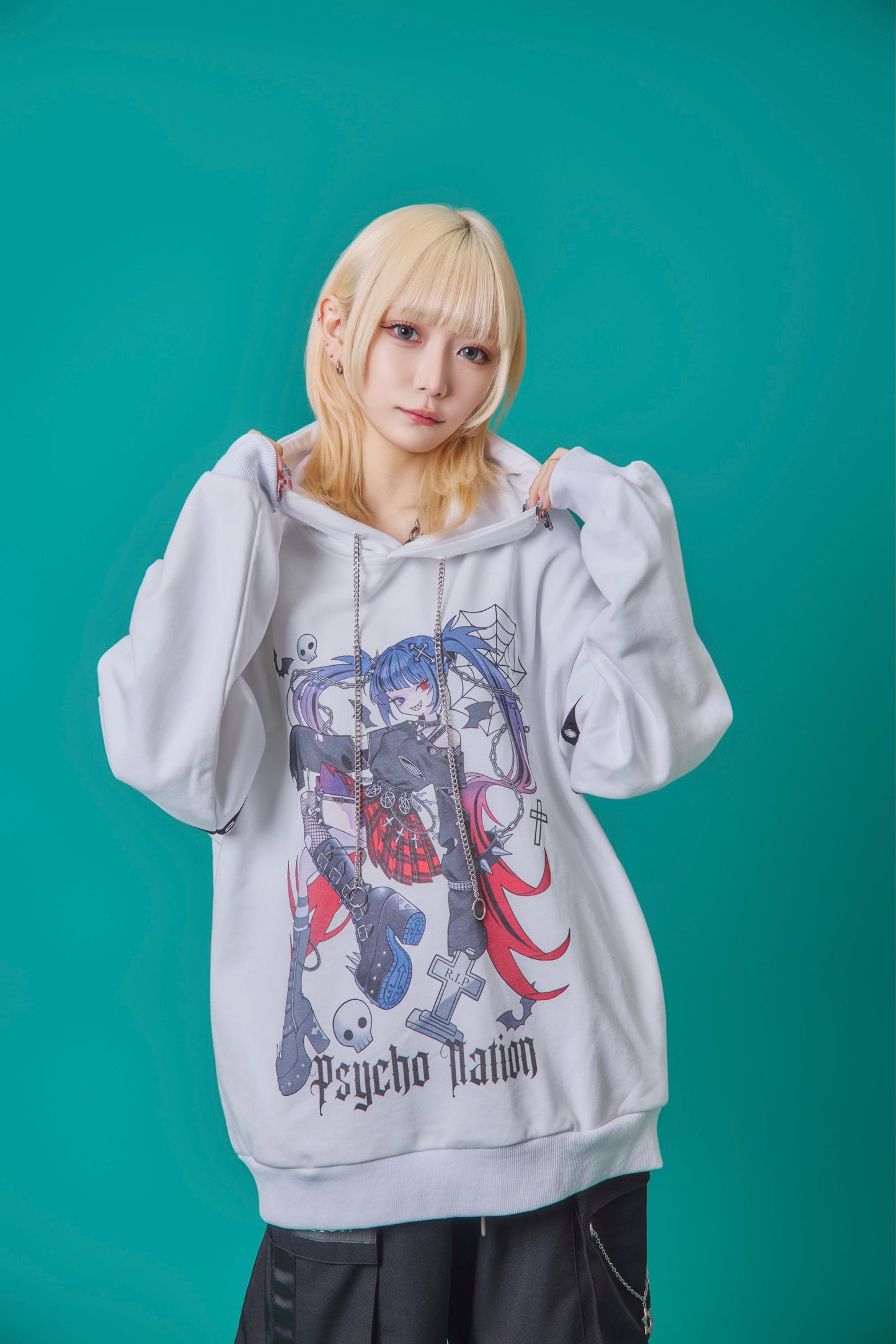 【PSYCHO NATION】× 寝田ルネ パンクパーカー (735500)
