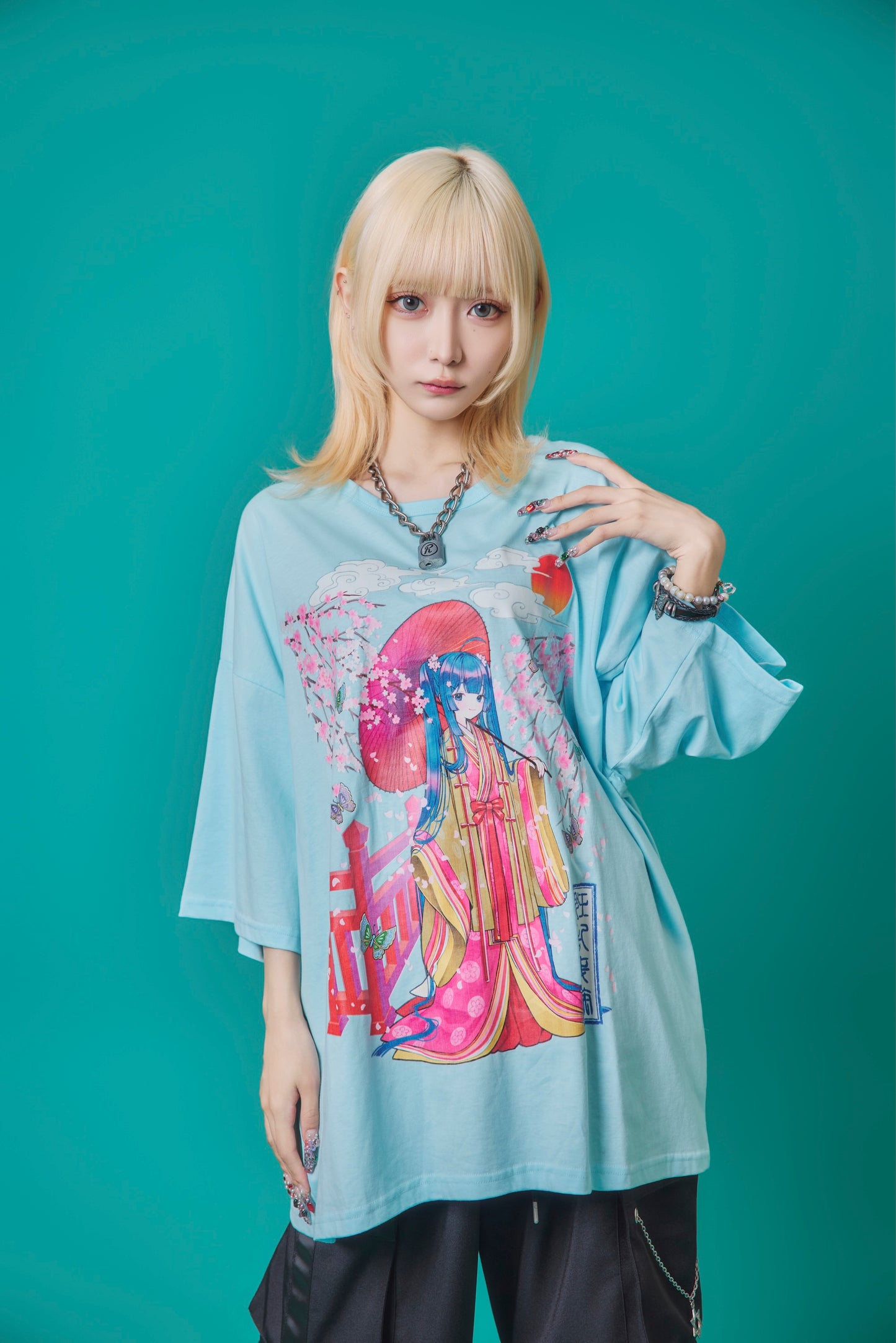 【PSYCHO NATION】× 寝田ルネ 桜着物TEE (735601)