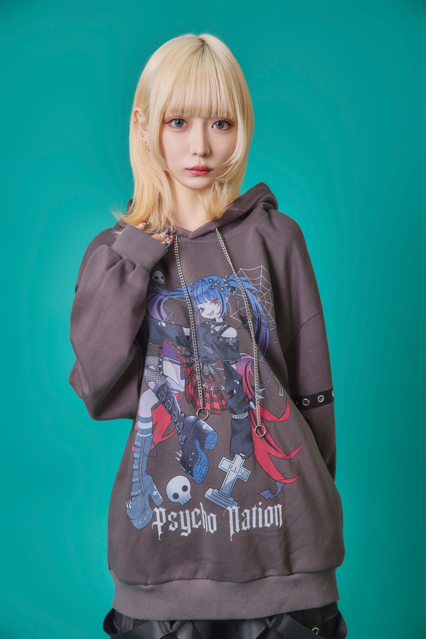 【PSYCHO NATION】× 寝田ルネ パンクパーカー (735500)