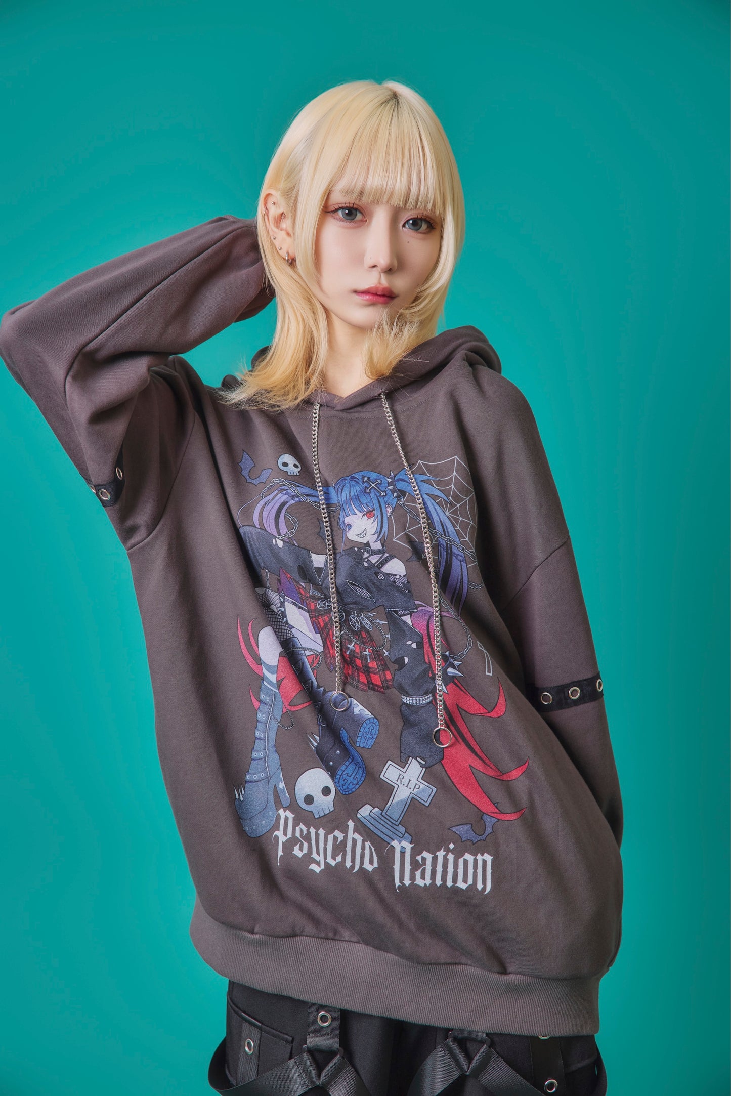 【PSYCHO NATION】× 寝田ルネ パンクパーカー (735500)