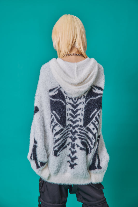 【PSYCHO NATION】ボーンシャギーニットパーカー (735801)