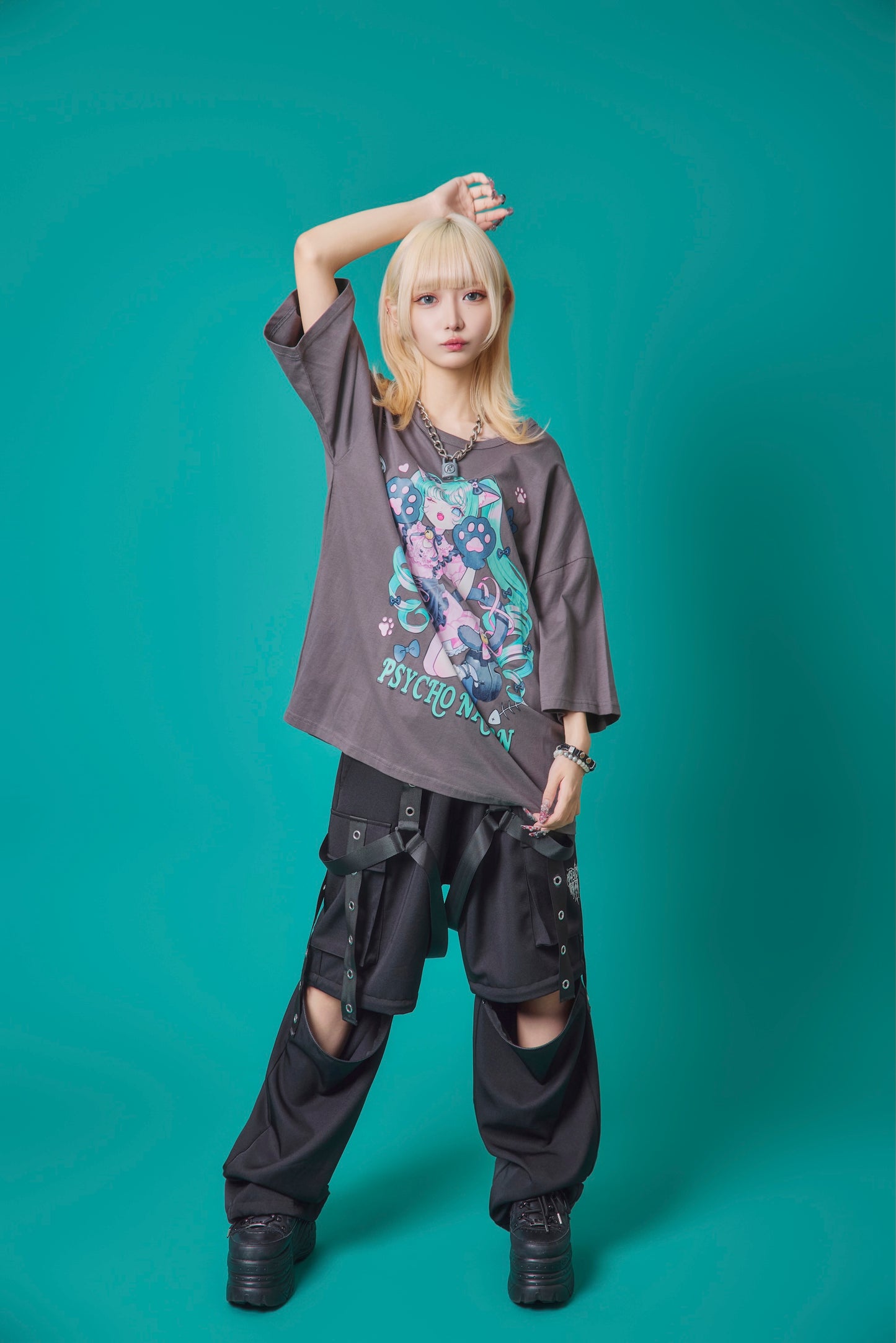 【PSYCHO NATION】× 寝田ルネ 猫耳メイド TEE (735600)