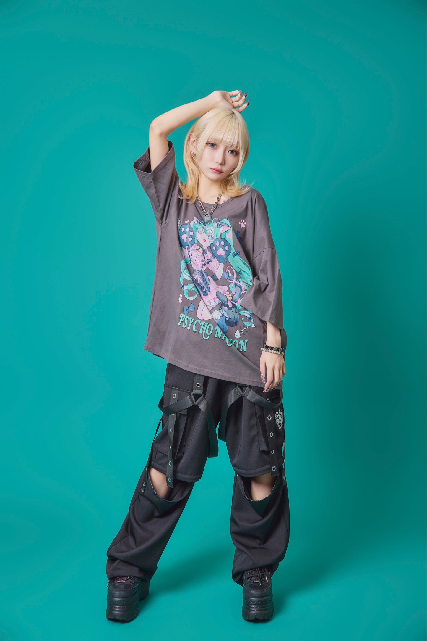 【PSYCHO NATION】× 寝田ルネ 猫耳メイド TEE (735600)