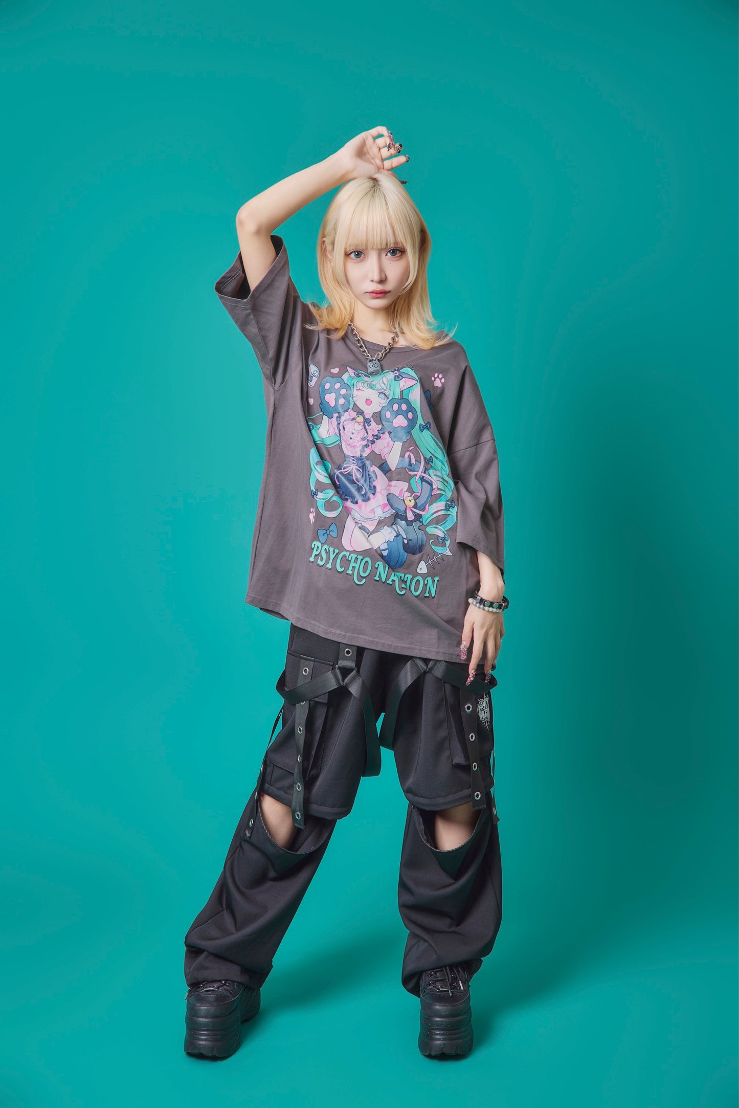 【PSYCHO NATION】× 寝田ルネ 猫耳メイド TEE (735600)