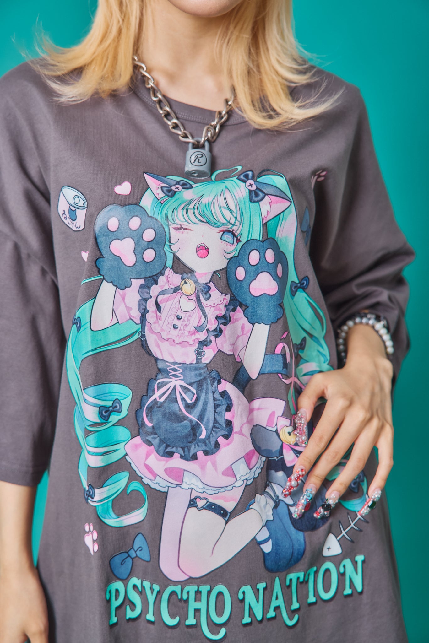 【PSYCHO NATION】× 寝田ルネ 猫耳メイド TEE (735600)