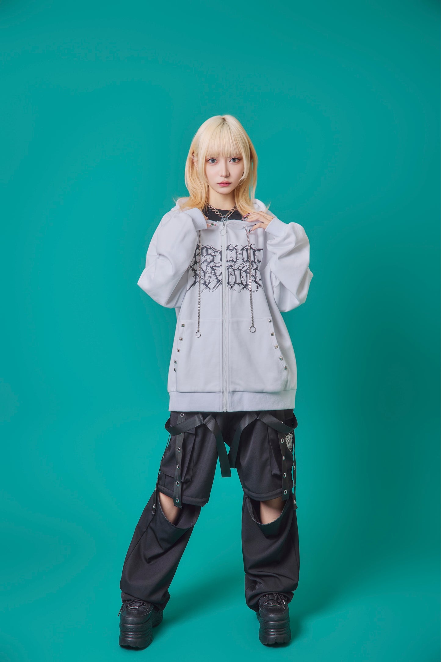 【PSYCHO NATION】× 寝田ルネ うさ耳メイド ZIPパーカー (735501)