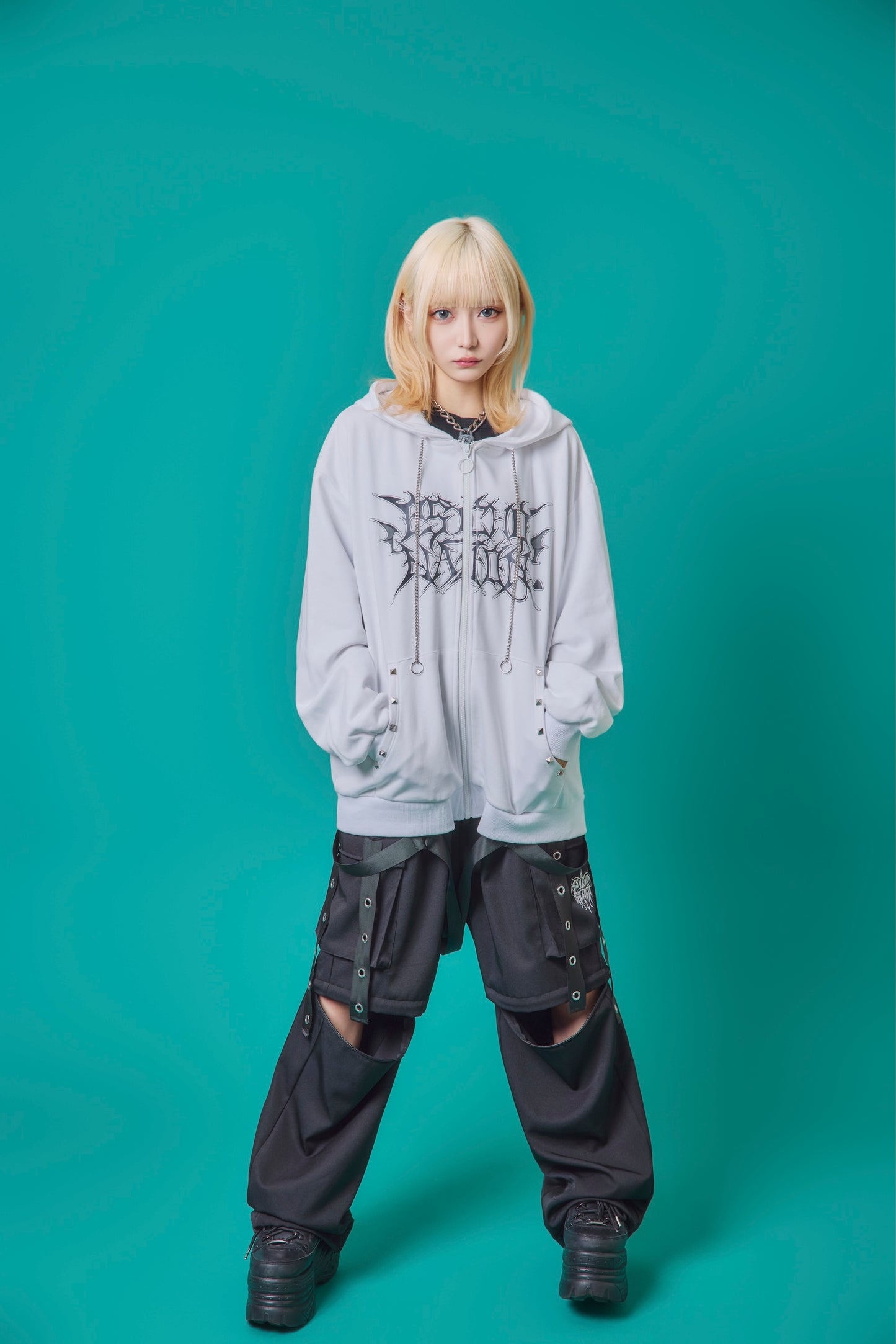 【PSYCHO NATION】× 寝田ルネ うさ耳メイド ZIPパーカー (735501)