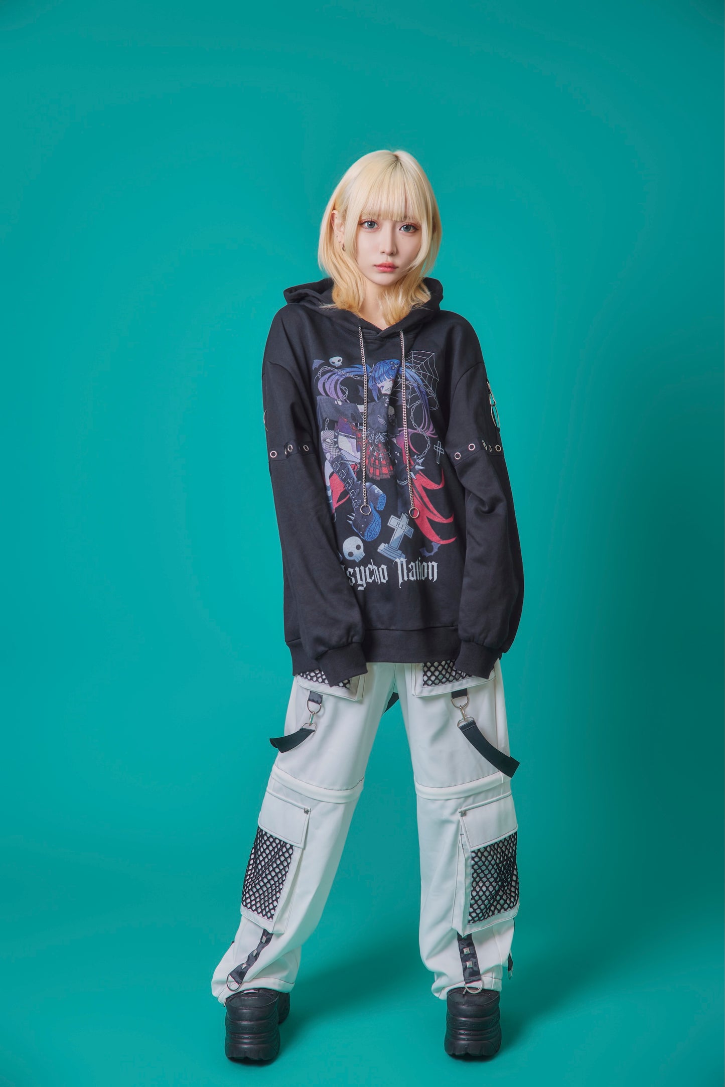 【PSYCHO NATION】× 寝田ルネ パンクパーカー (735500)