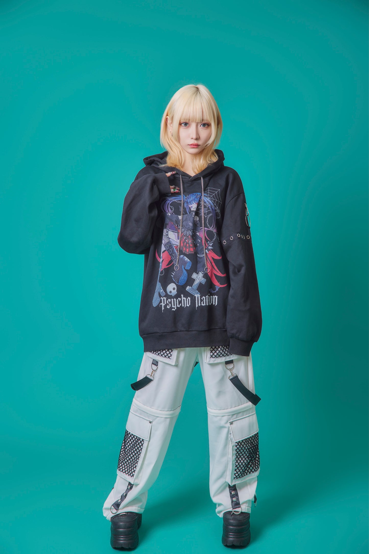 【PSYCHO NATION】× 寝田ルネ パンクパーカー (735500)