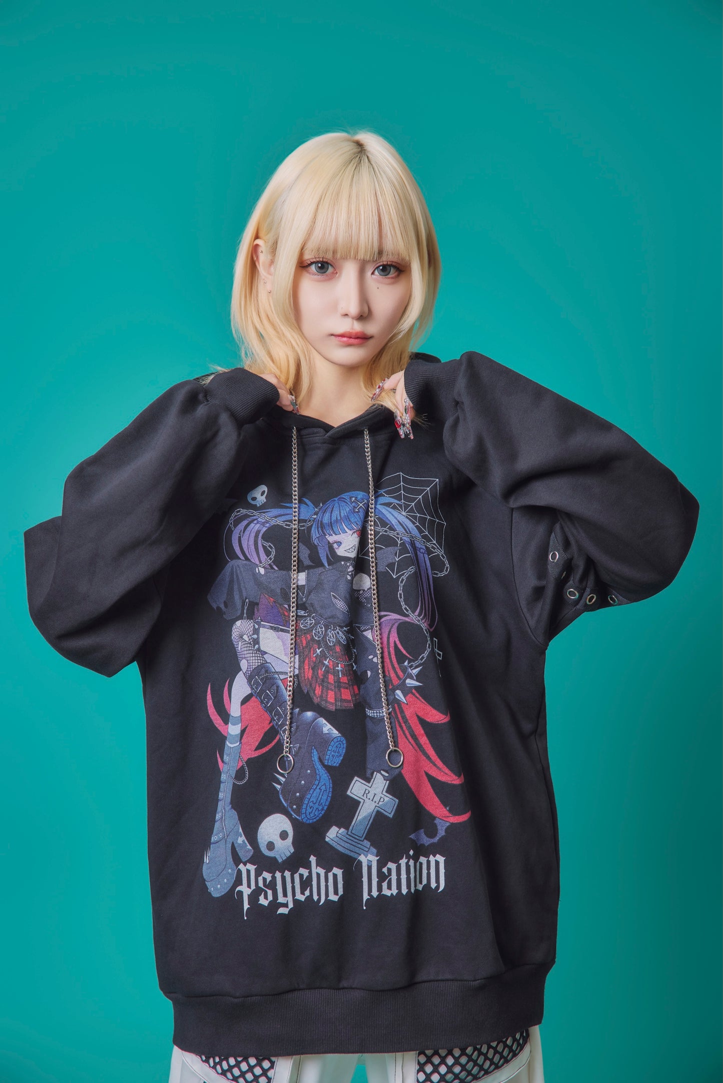 【PSYCHO NATION】× 寝田ルネ パンクパーカー (735500)