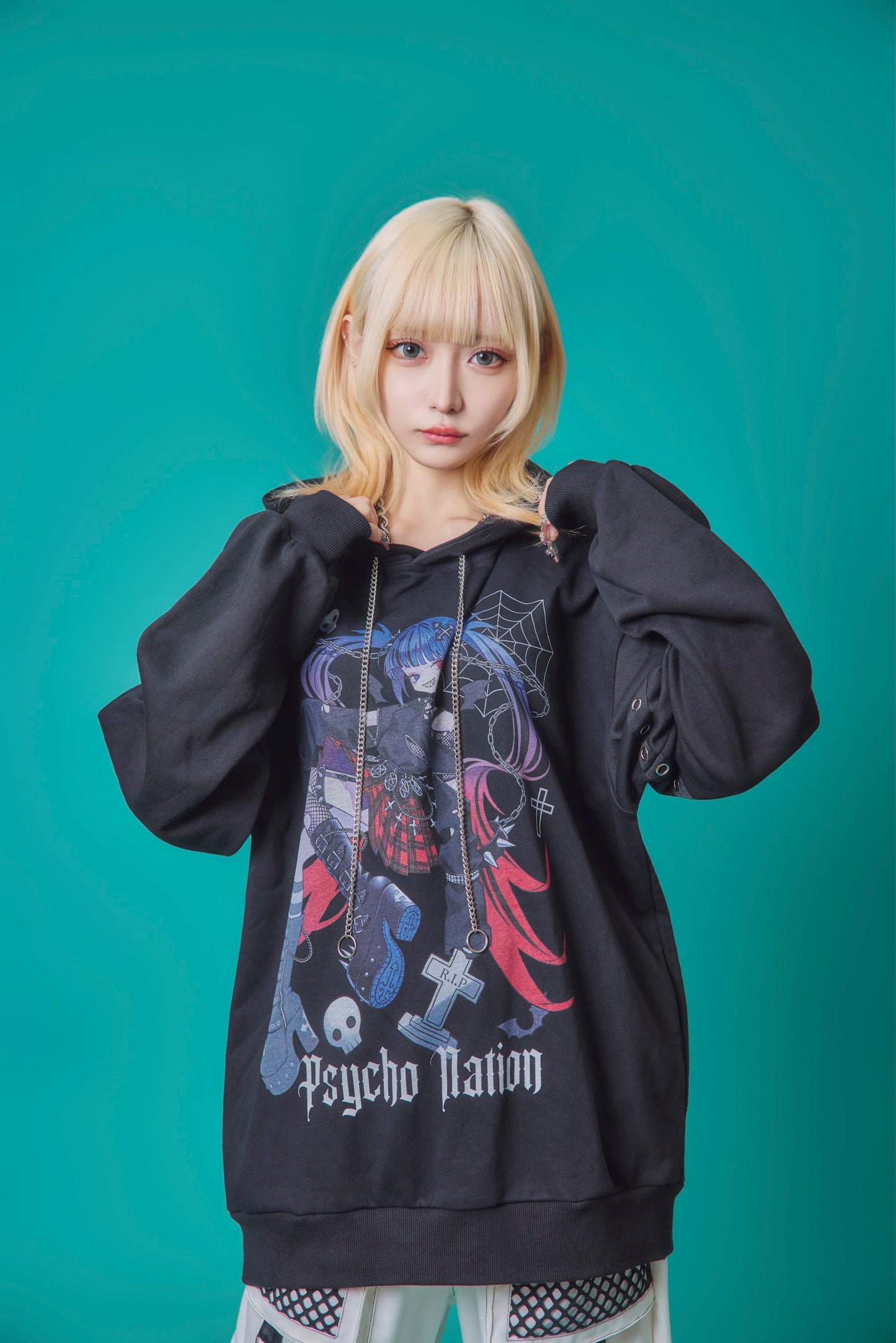 【PSYCHO NATION】× 寝田ルネ パンクパーカー (735500)