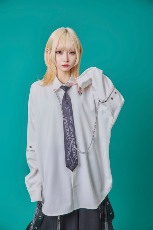 【PSYCHO NATION】ネクタイ付き チェーンデザインシャツ (735700)