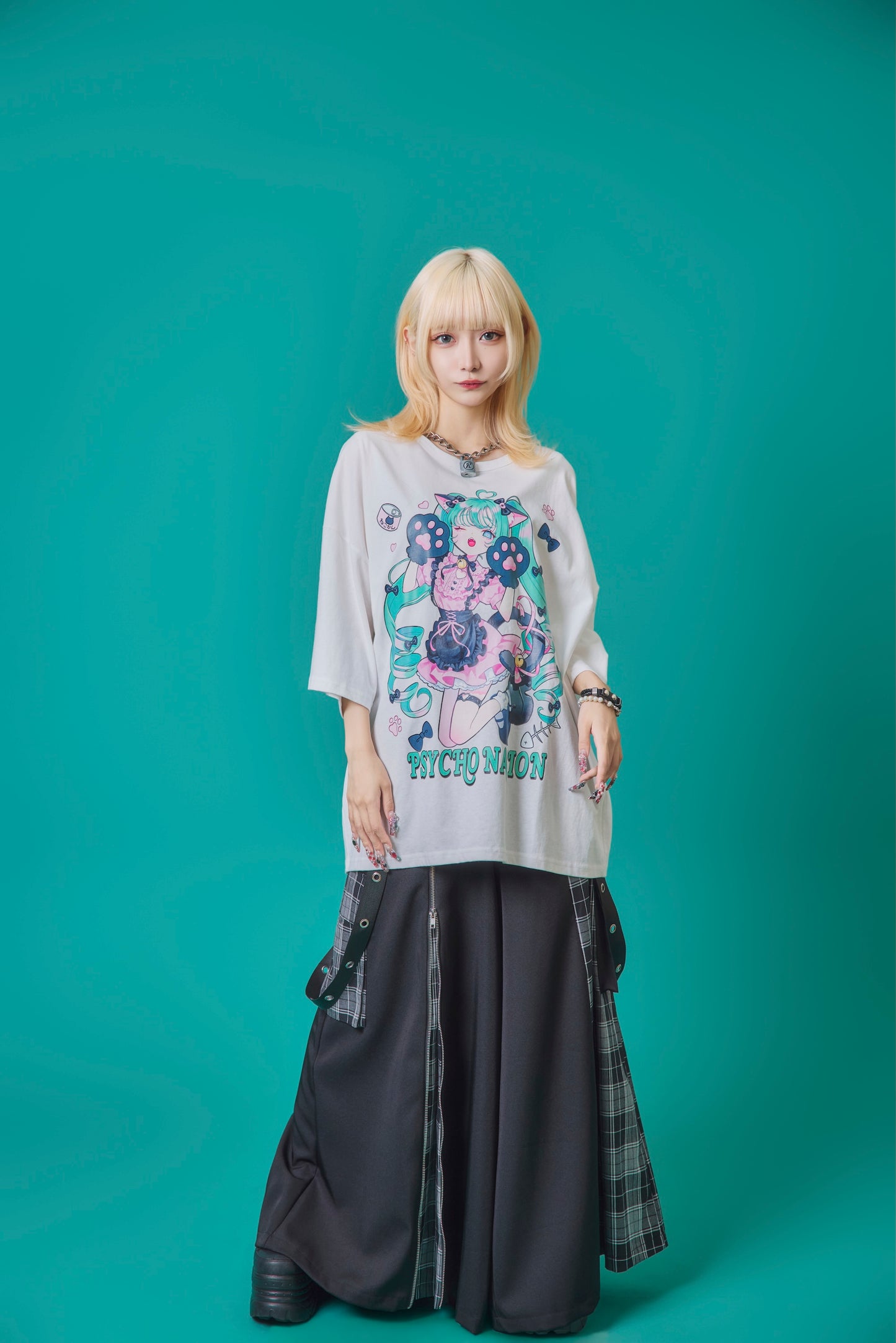 【PSYCHO NATION】× 寝田ルネ 猫耳メイド TEE (735600)