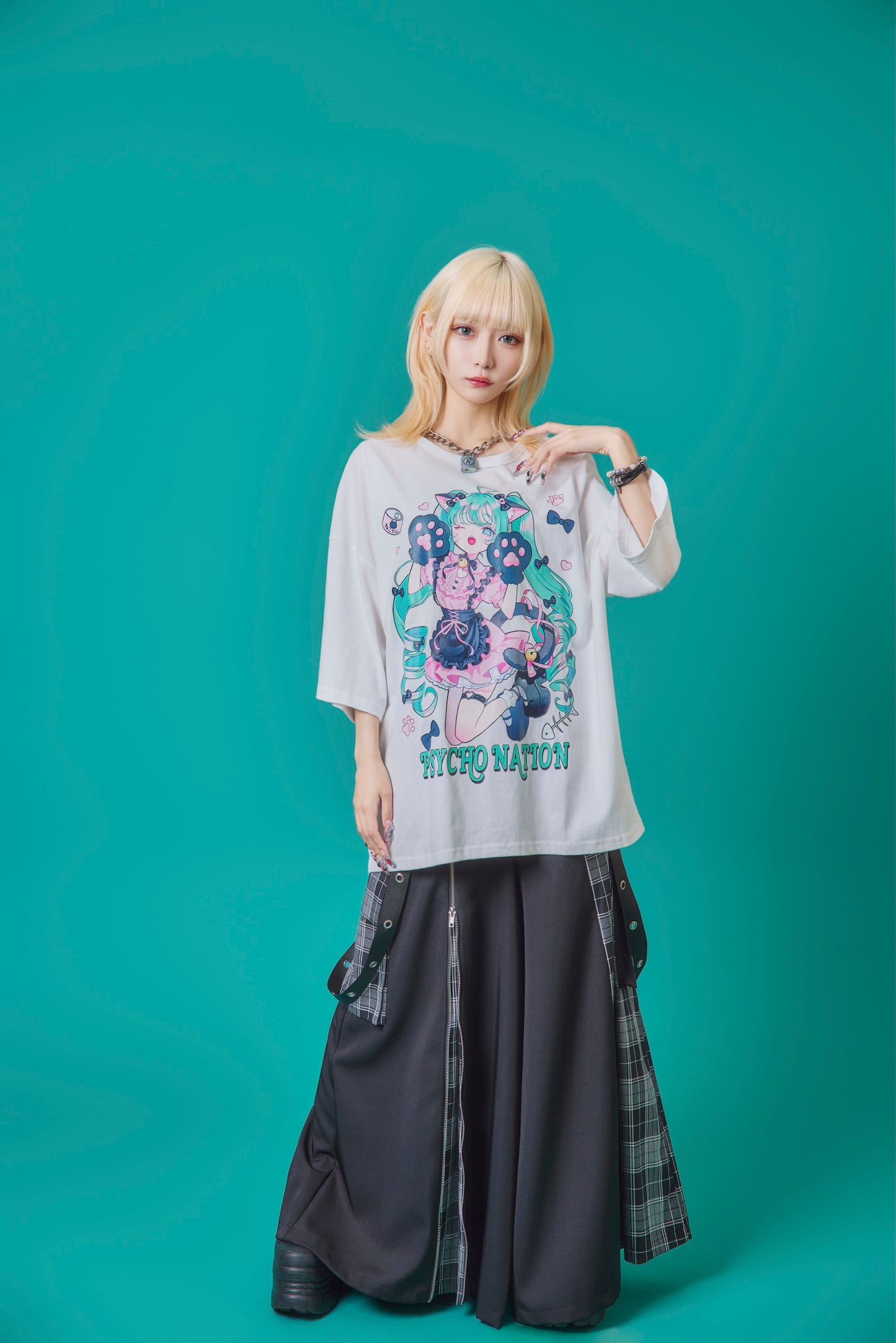 【PSYCHO NATION】× 寝田ルネ 猫耳メイド TEE (735600)