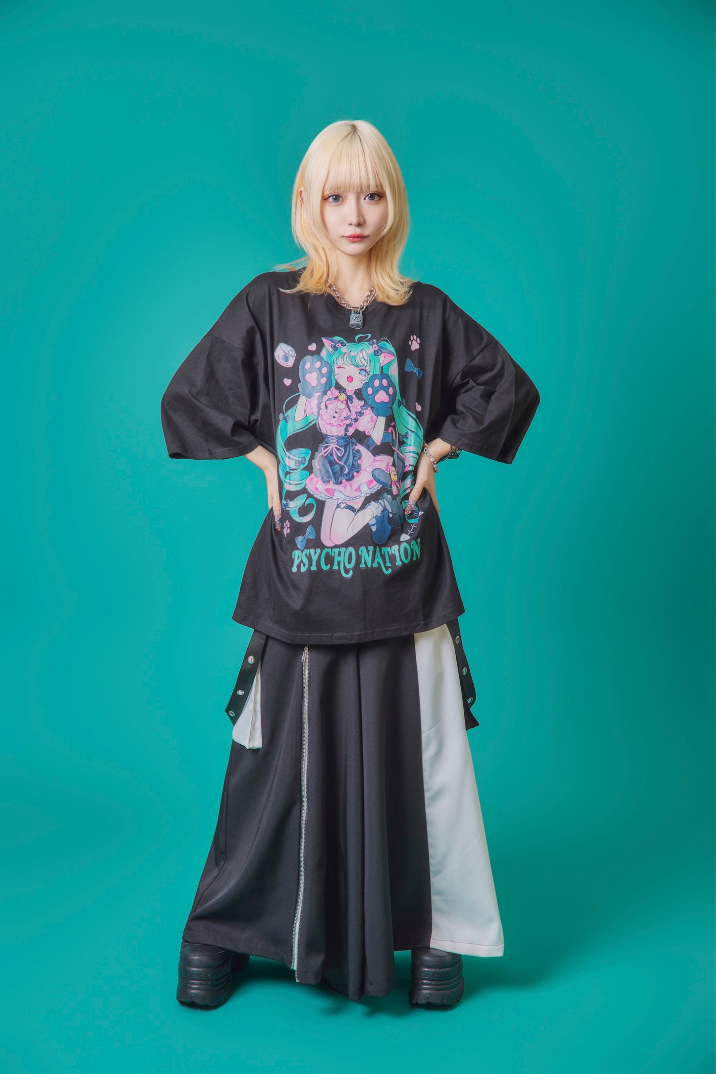 【PSYCHO NATION】× 寝田ルネ 猫耳メイド TEE (735600)