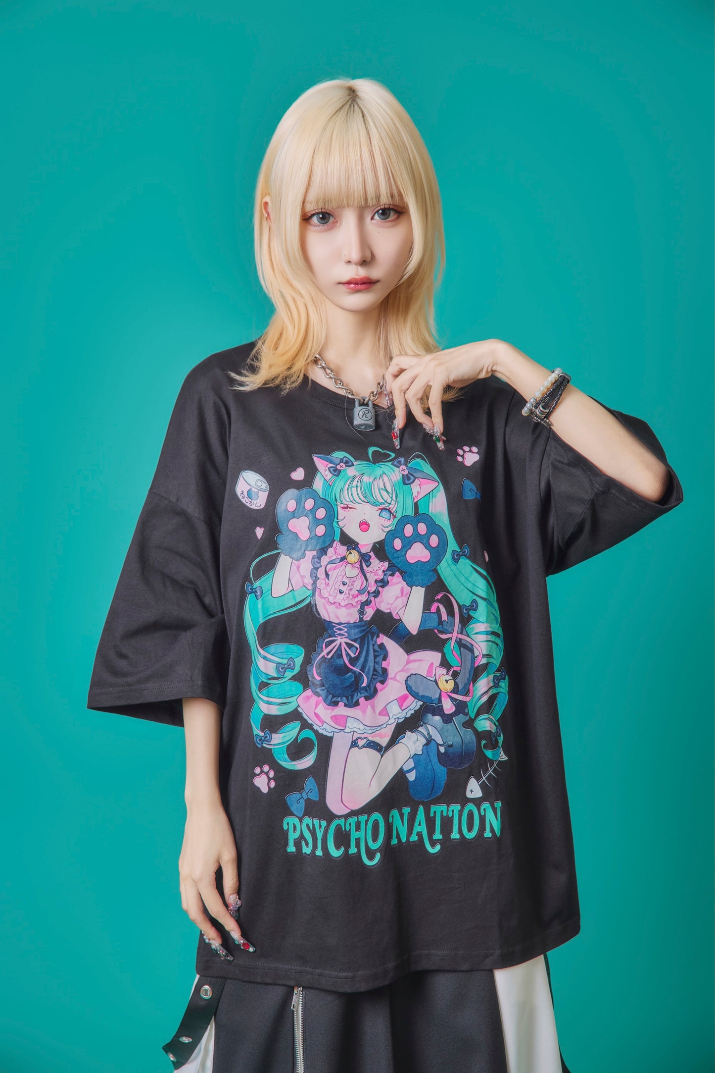 【PSYCHO NATION】× 寝田ルネ 猫耳メイド TEE (735600)