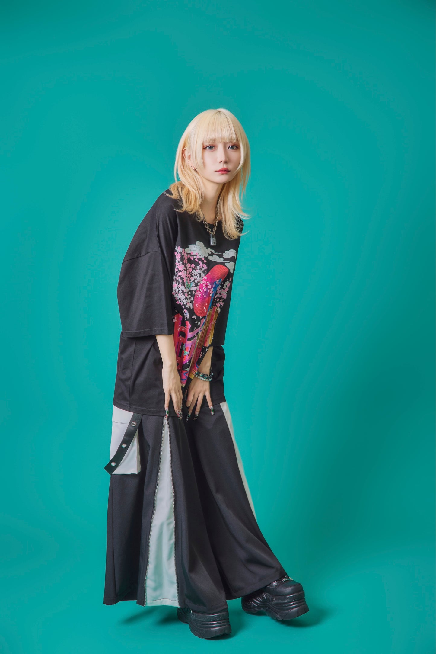 【PSYCHO NATION】× 寝田ルネ 桜着物TEE (735601)