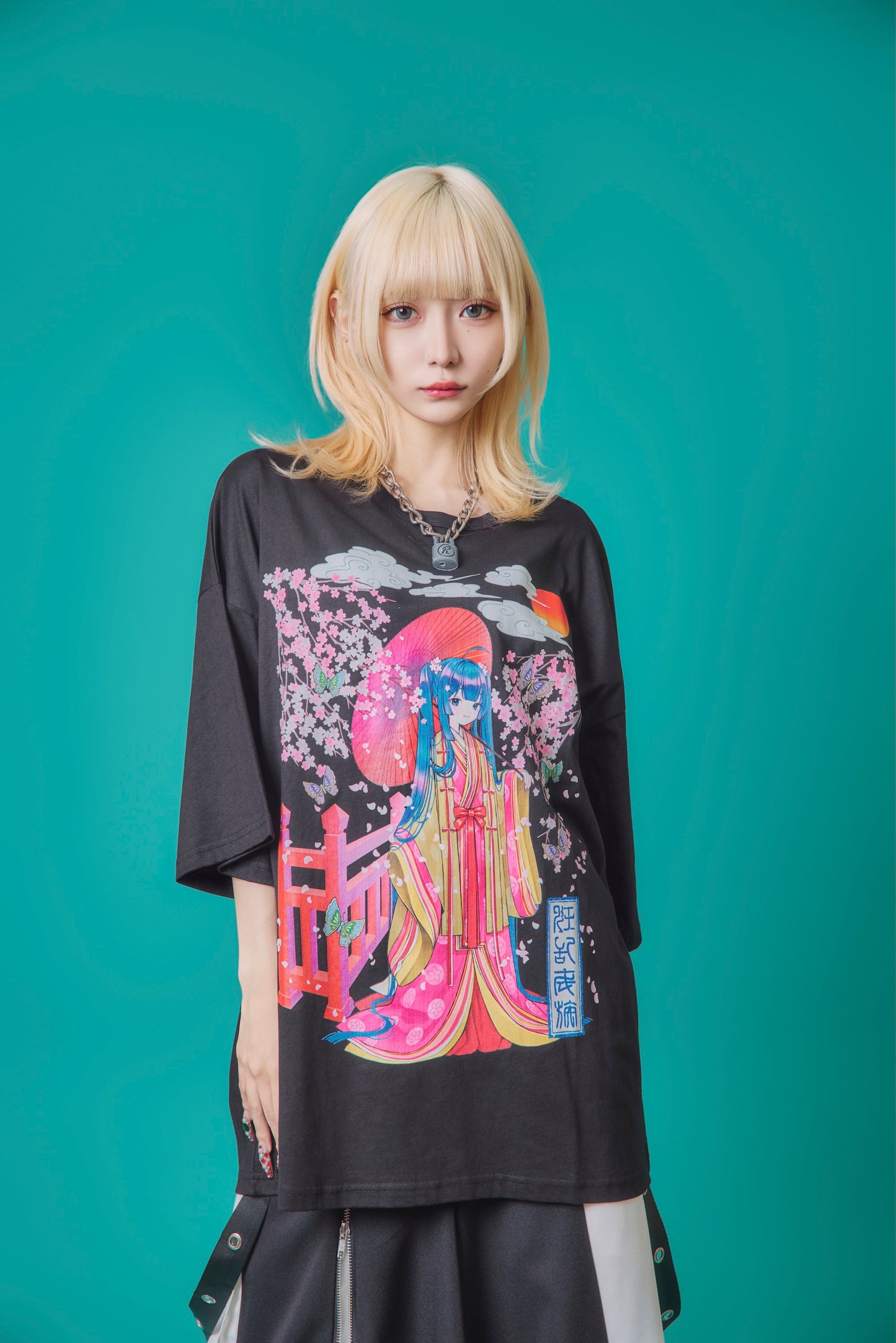 【PSYCHO NATION】× 寝田ルネ 桜着物TEE (735601)
