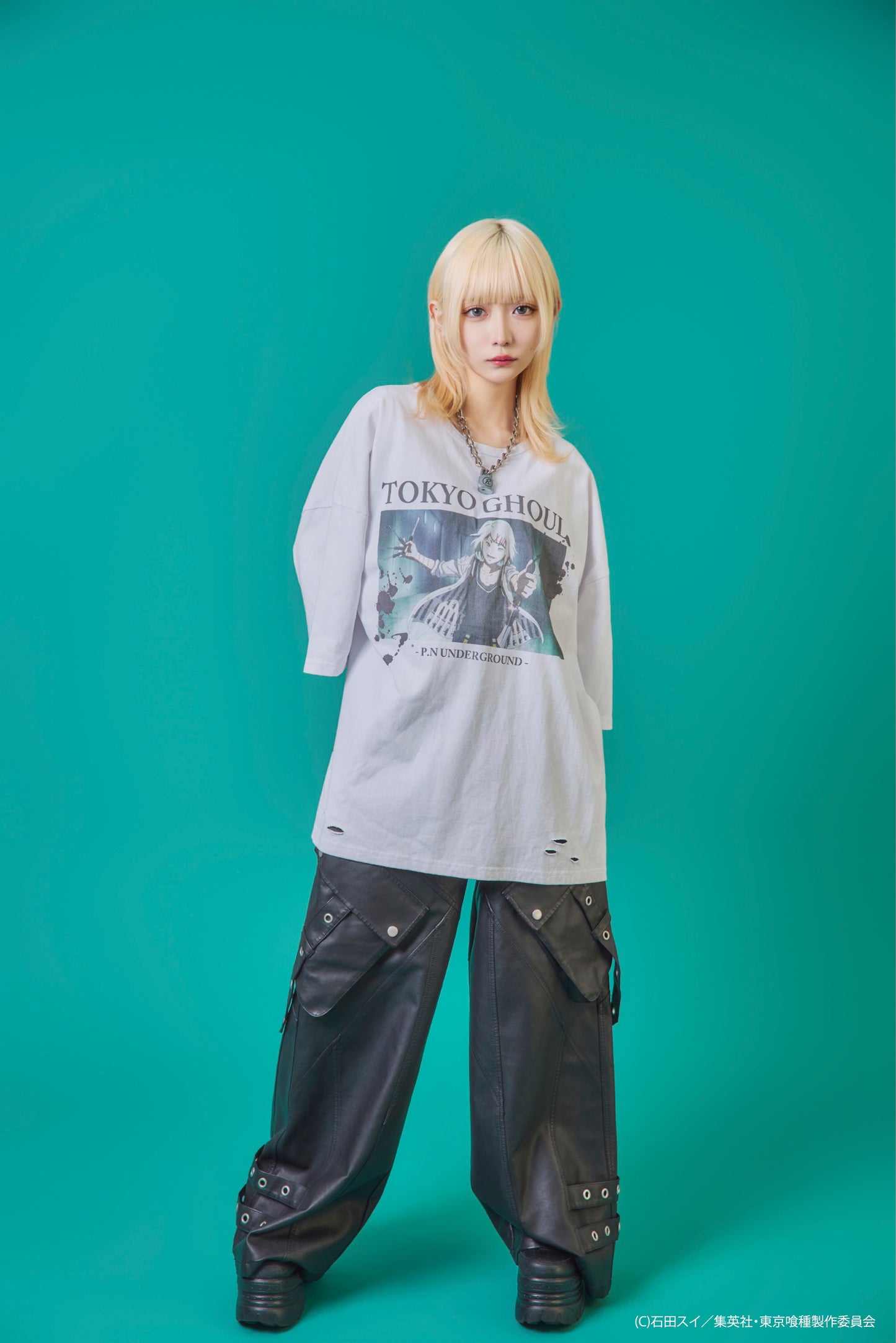 【P.N UNDERGROUND×東京喰種】鈴屋什造ダメージ TEE (735622)