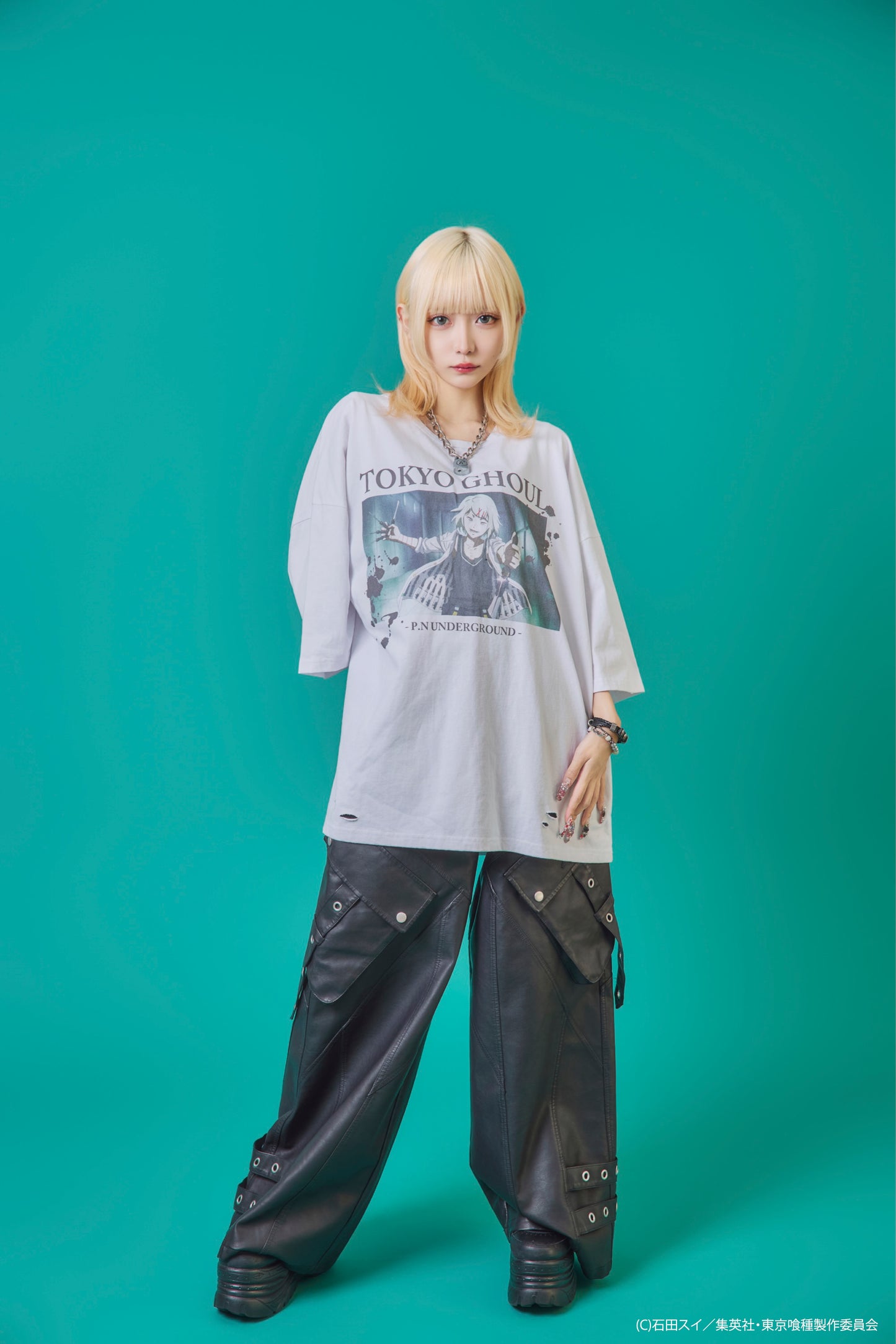 【P.N UNDERGROUND×東京喰種】鈴屋什造ダメージ TEE (735622)