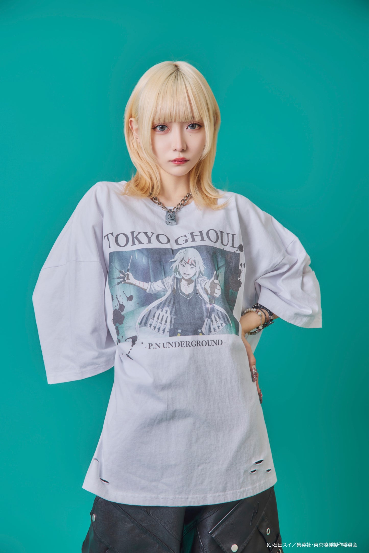 【P.N UNDERGROUND×東京喰種】鈴屋什造ダメージ TEE (735622)