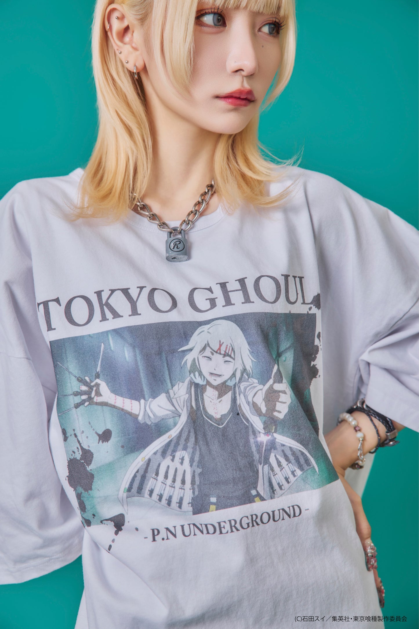 【P.N UNDERGROUND×東京喰種】鈴屋什造ダメージ TEE (735622)
