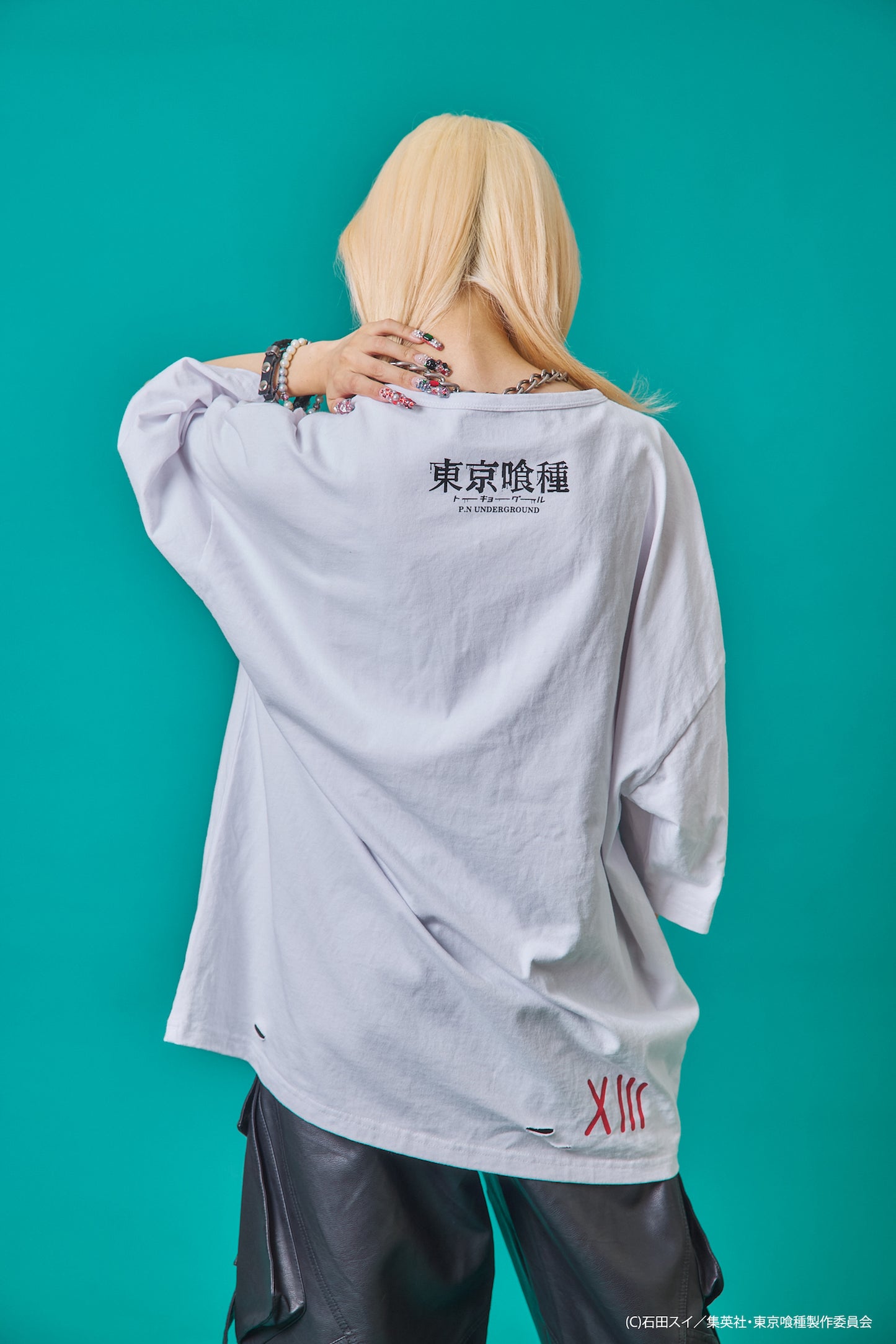 【P.N UNDERGROUND×東京喰種】鈴屋什造ダメージ TEE (735622)