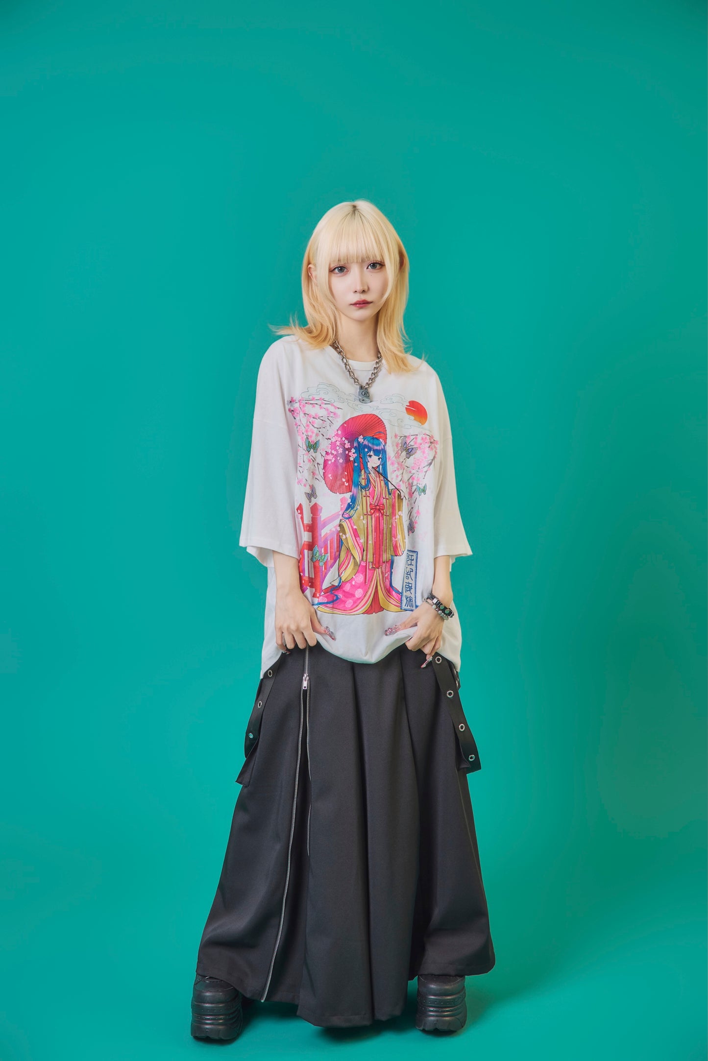 【PSYCHO NATION】× 寝田ルネ 桜着物TEE (735601)