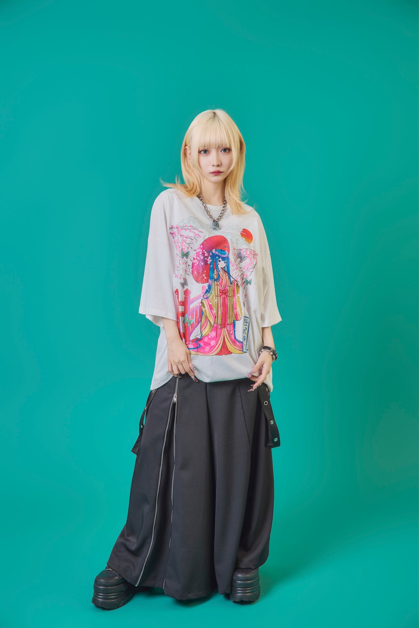 【PSYCHO NATION】× 寝田ルネ 桜着物TEE (735601)