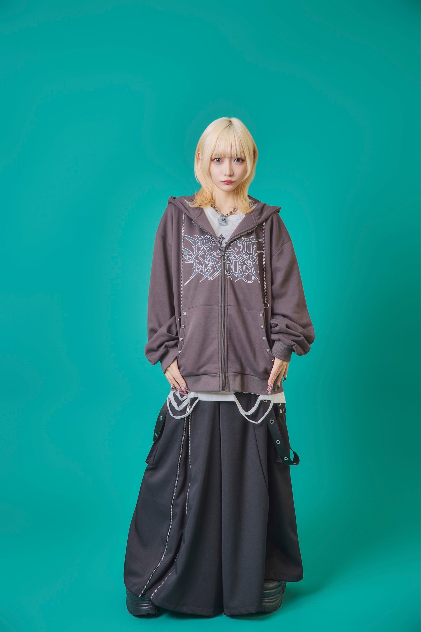 【PSYCHO NATION】× 寝田ルネ うさ耳メイド ZIPパーカー (735501)