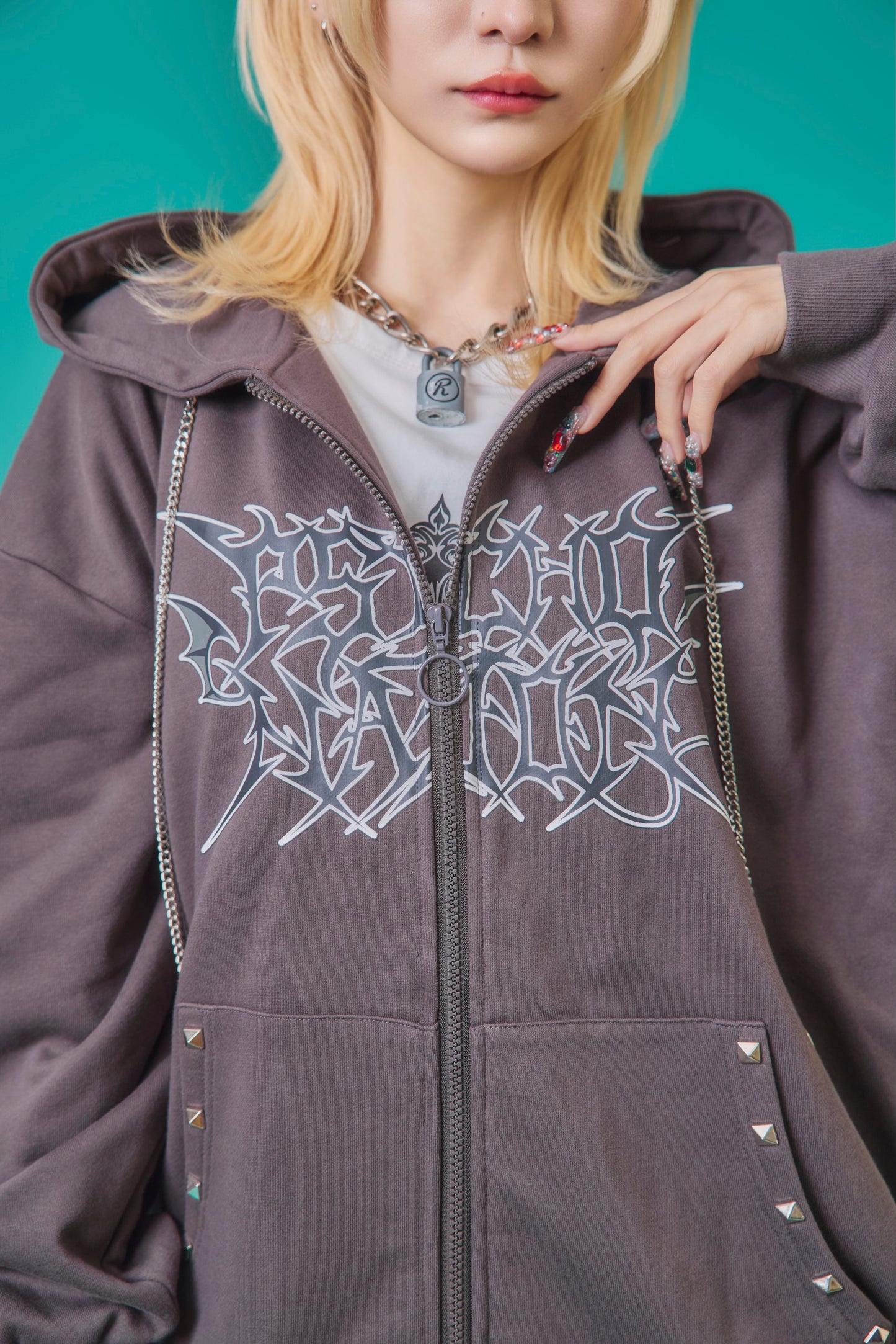【PSYCHO NATION】× 寝田ルネ うさ耳メイド ZIPパーカー (735501)