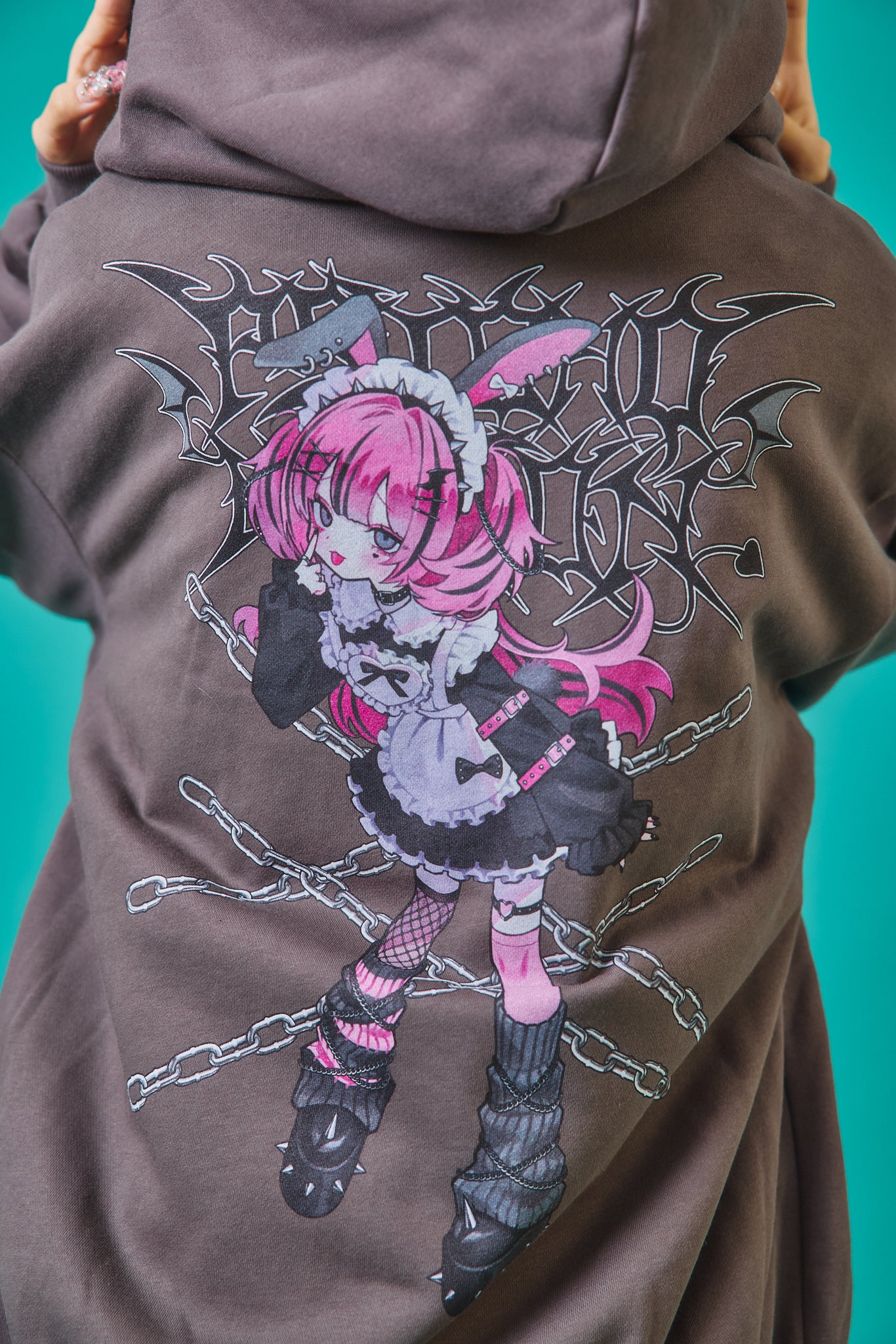 【PSYCHO NATION】× 寝田ルネ うさ耳メイド ZIPパーカー (735501)