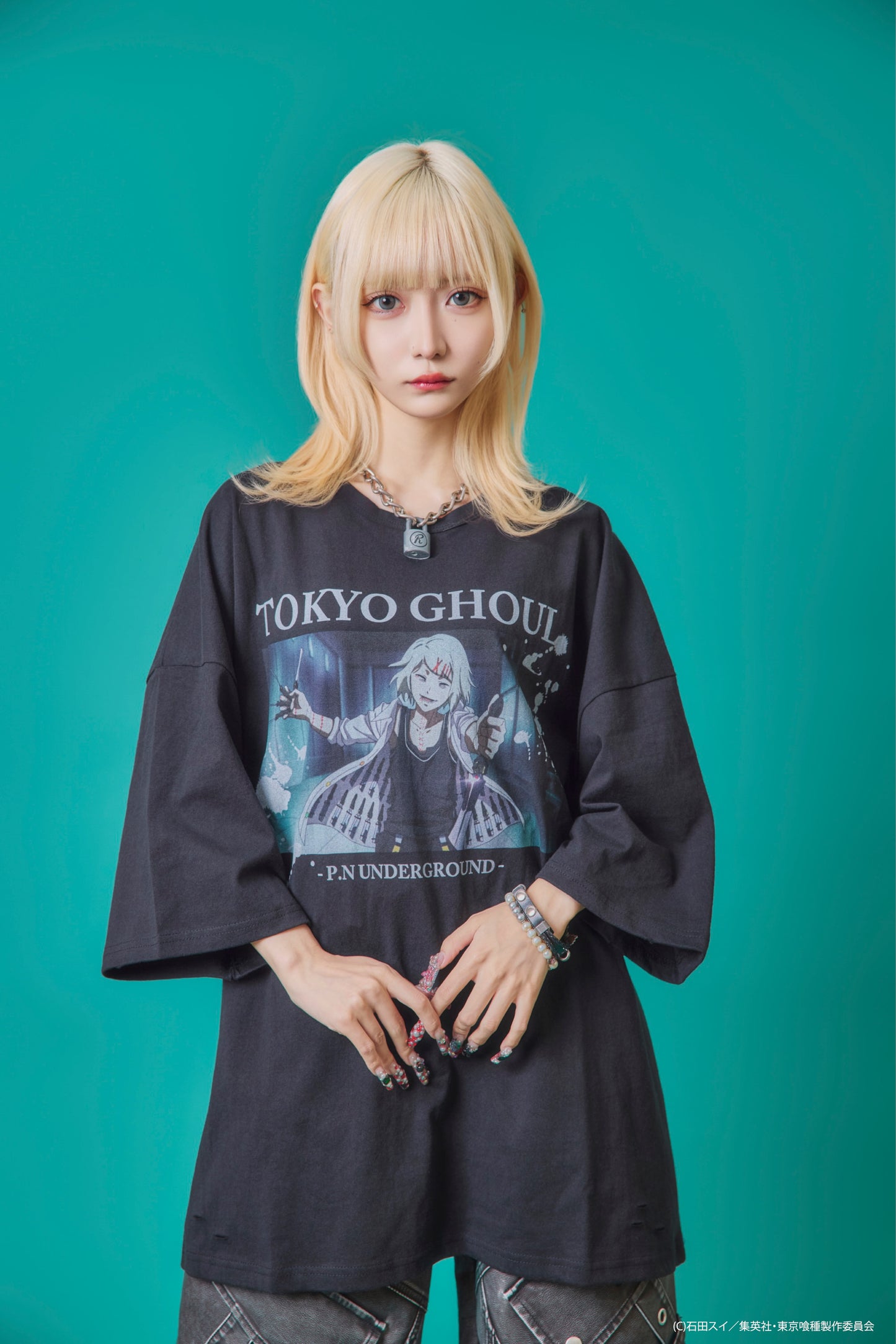【P.N UNDERGROUND×東京喰種】鈴屋什造ダメージ TEE (735622)