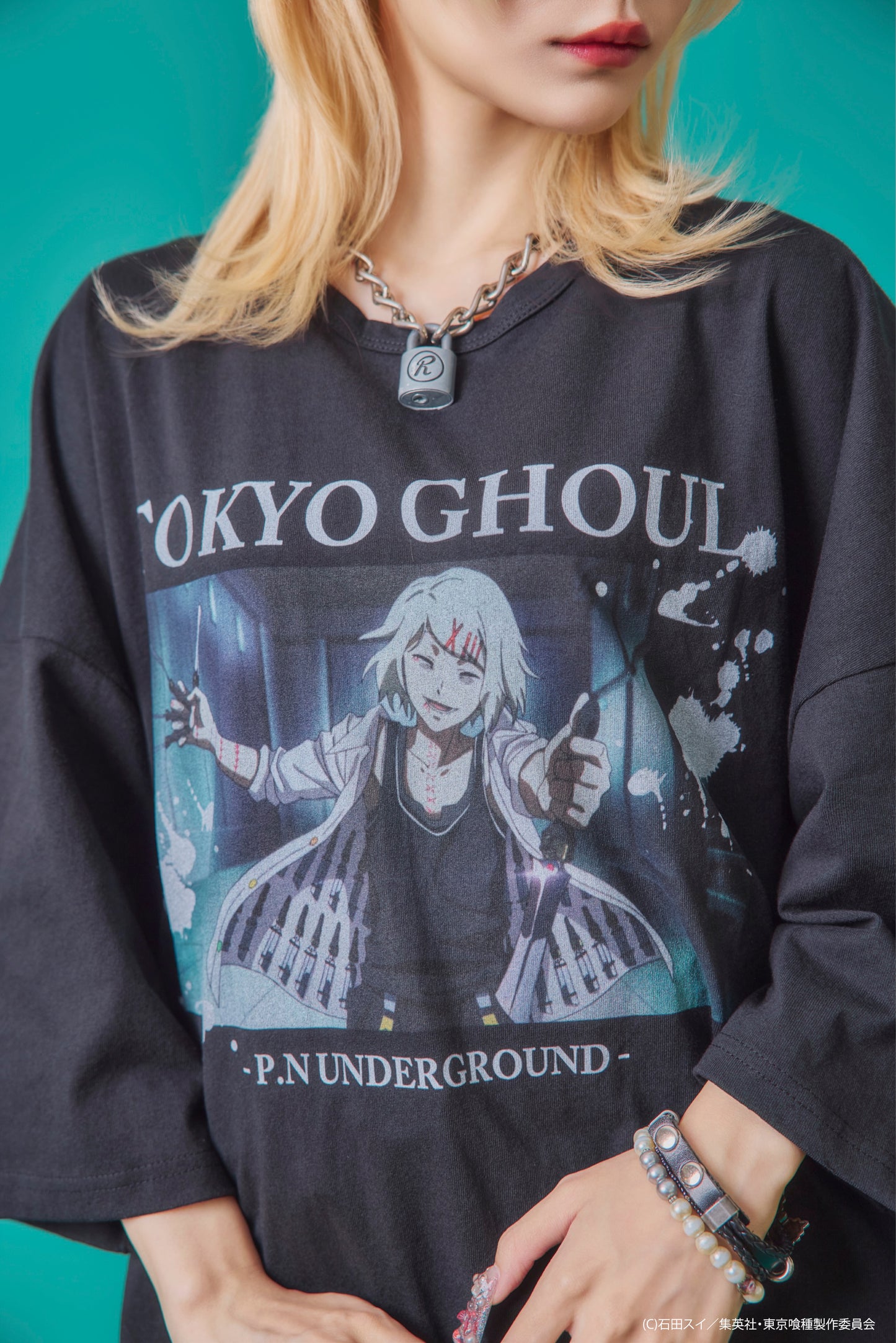 【P.N UNDERGROUND×東京喰種】鈴屋什造ダメージ TEE (735622)