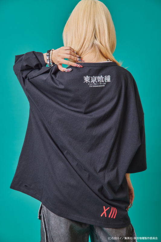 【P.N UNDERGROUND×東京喰種】鈴屋什造ダメージ TEE (735622)