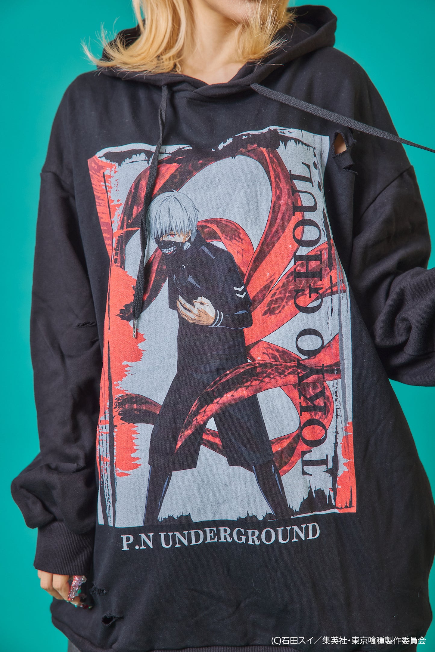 【P.N UNDERGROUND×東京喰種】金木研ダメージ パーカー (735520)