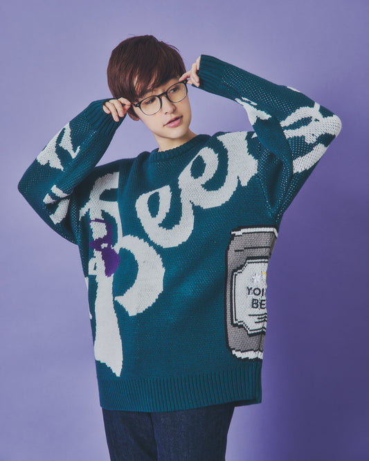 【YOIDORE】BEERビッグロゴ ジャガードニット (835800)