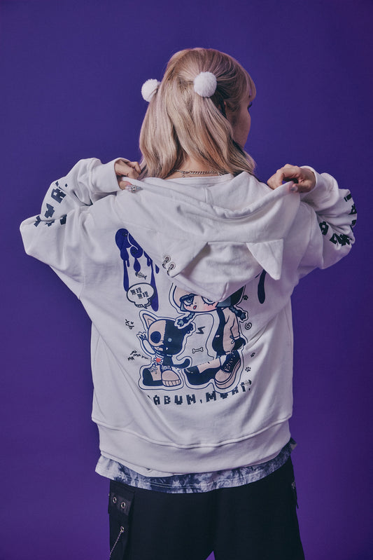 【PSYCHO NATION】× たぶん、無理。 木天蓼にゃん子 ZIP パーカー(716801)