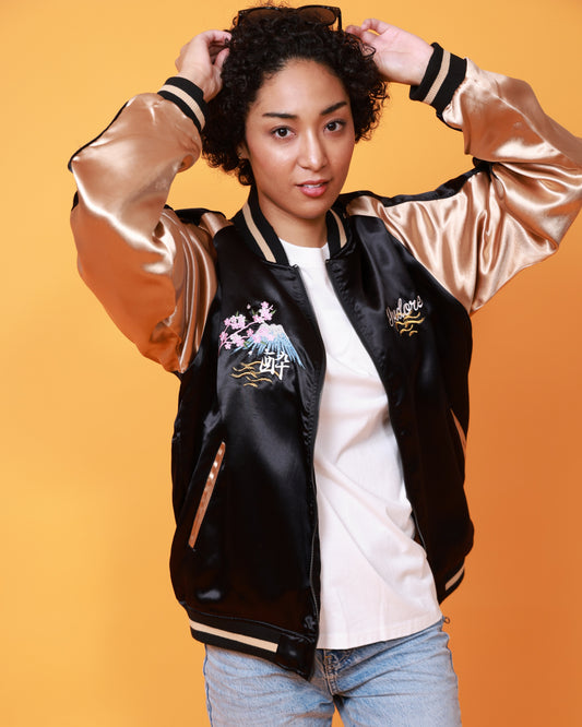 【YOIDORE】浮世絵 舞妓と犬スカジャン (834101)