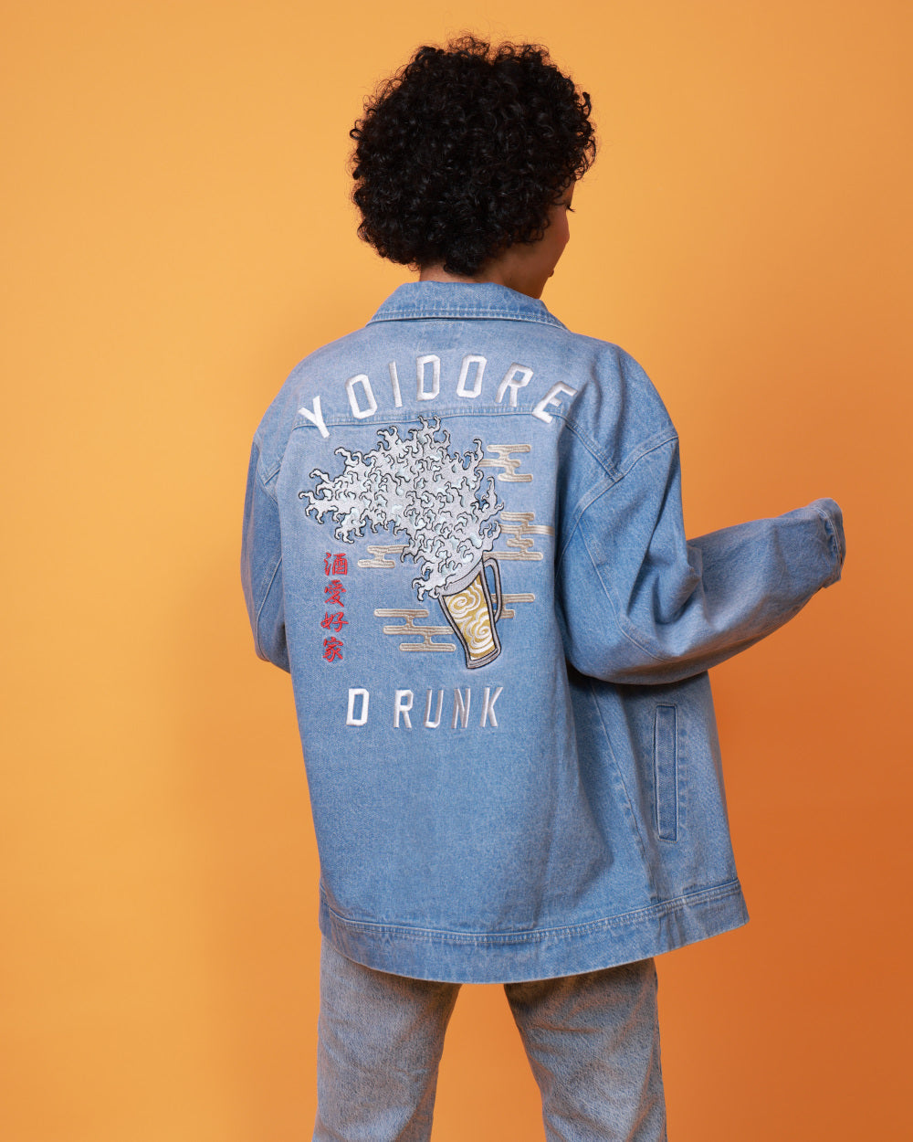 【YOIDORE】浮世絵ビール刺繍 デニムジャケット (815700)