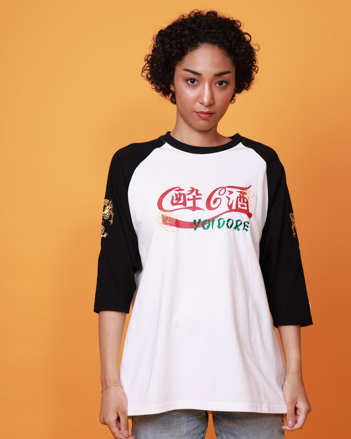 【YOIDORE】チベタン刺繍 ラグラン 7分袖 TEE (815508)