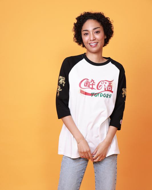 【YOIDORE】チベタン刺繍 ラグラン 7分袖 TEE (815508)