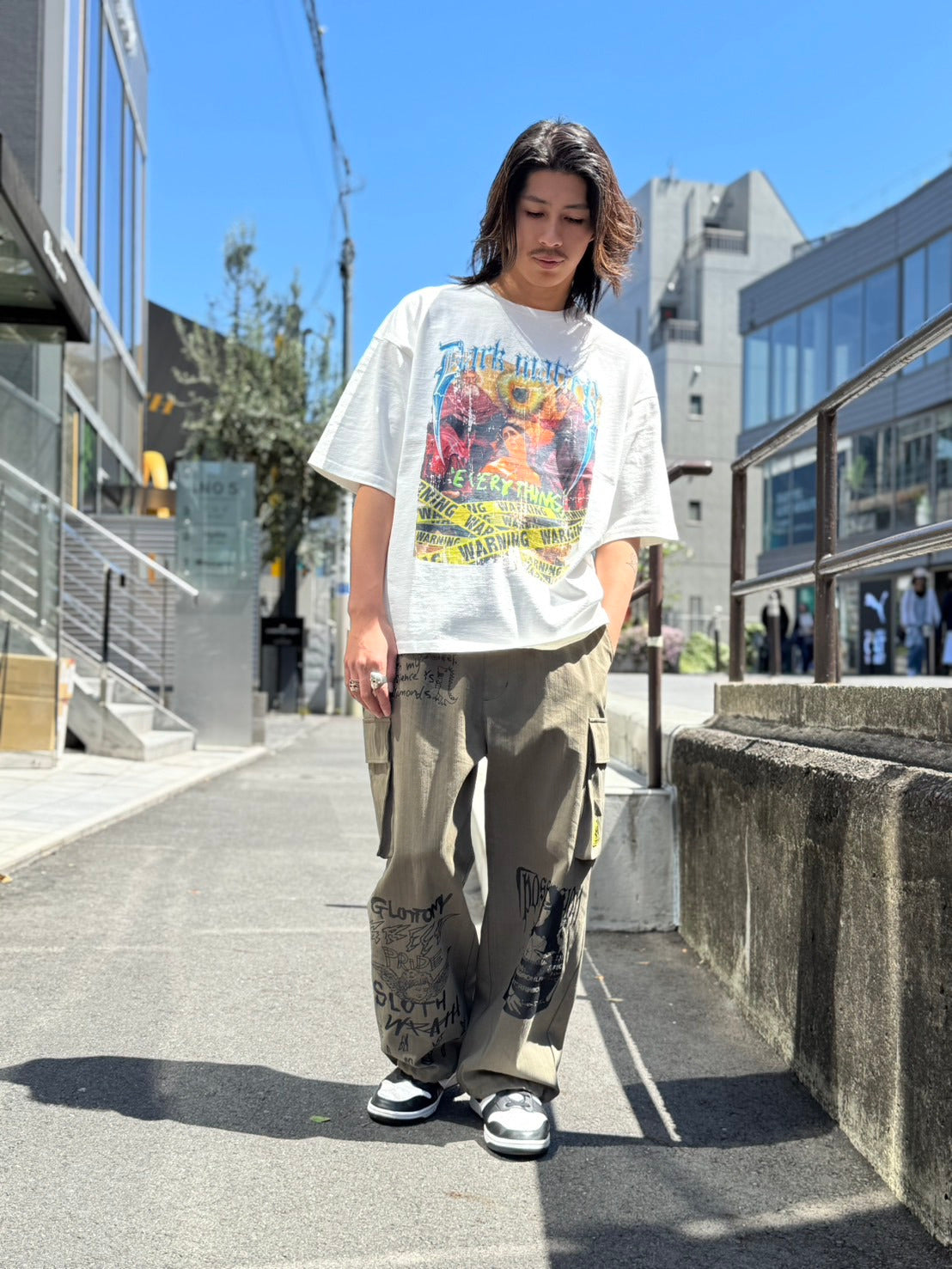 【Y.e(J)ow】ヴィンテージピグメント ROCKグラフィック TEE (125405)
